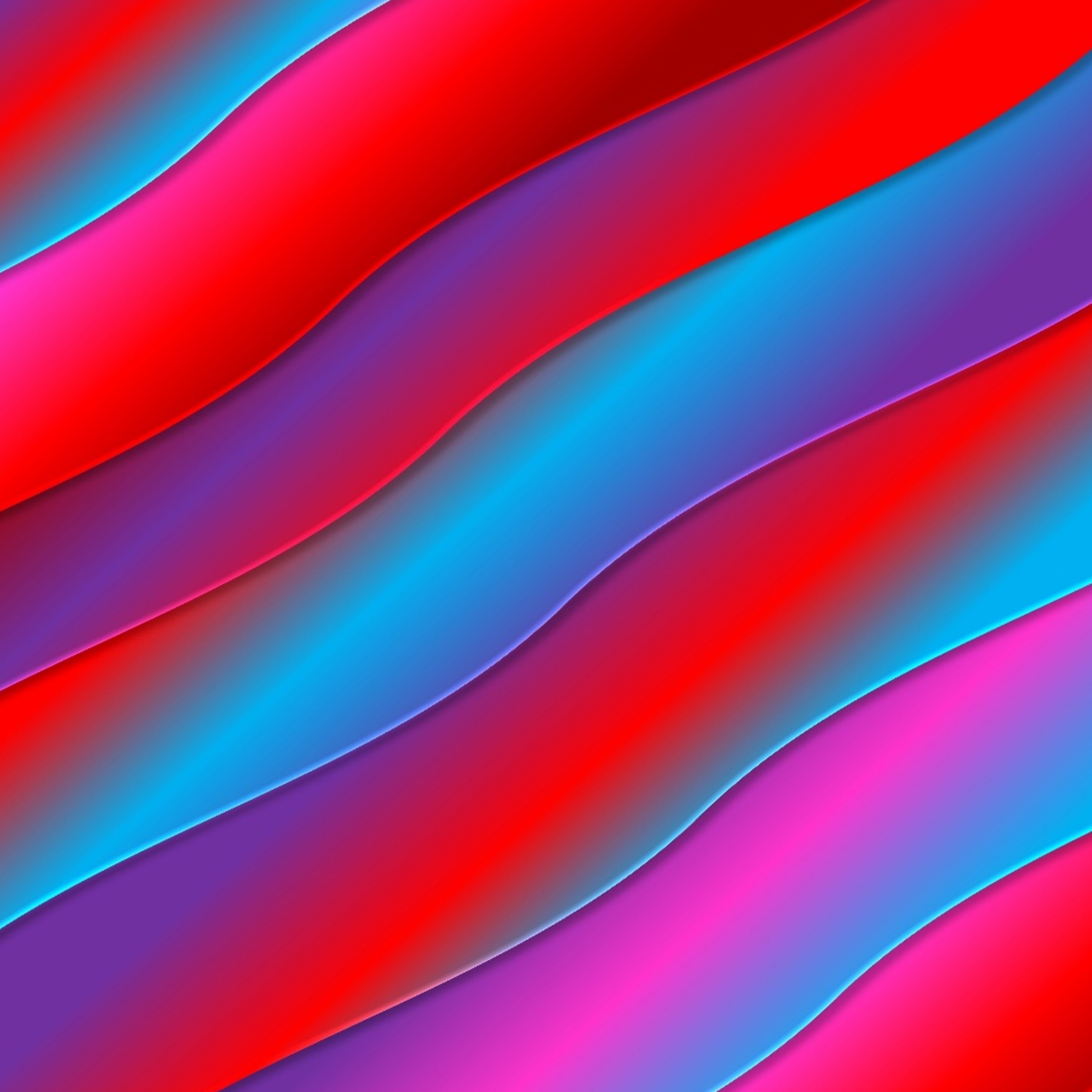 3D Vivid Color Waves Gradient Geometric iPad Wallpaper