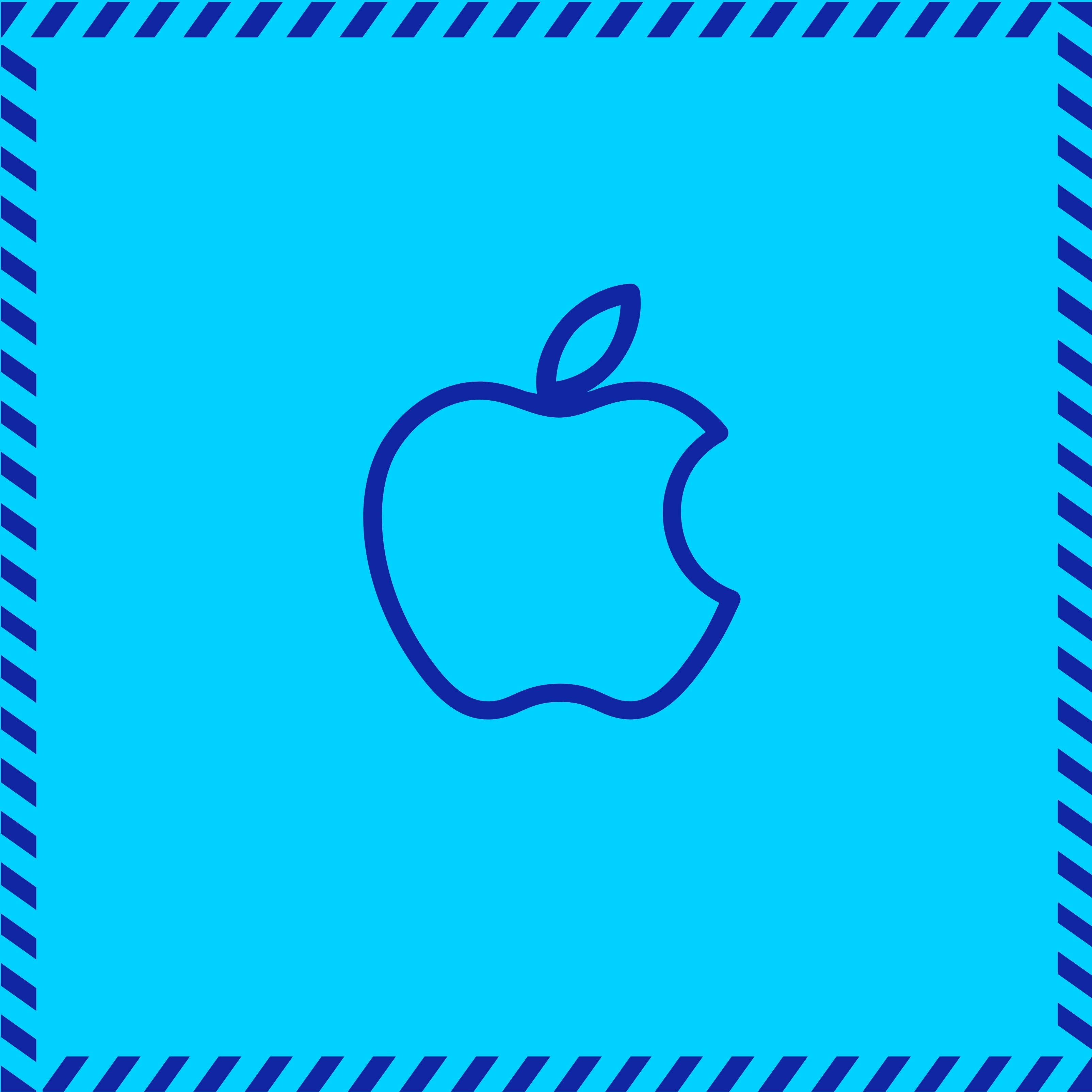 Download HD iPad Wallpapers 4k Apple Logo Blue Stripe Border iPad Wallpaper 3208x3208 pixels 