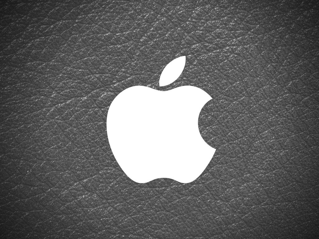 1024x768 wallpaper 4k Apple Logo Leather Black and White iPad Wallpaper 1024x768 pixels resolution