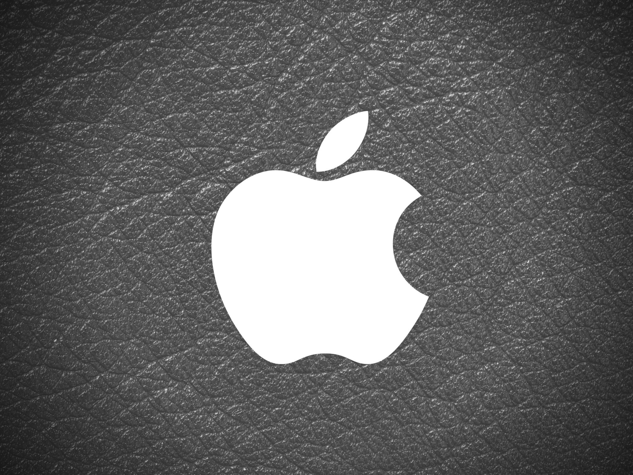 2048x1536 wallpaper Apple Logo Leather Black and White iPad Wallpaper 2048x1536 pixels resolution