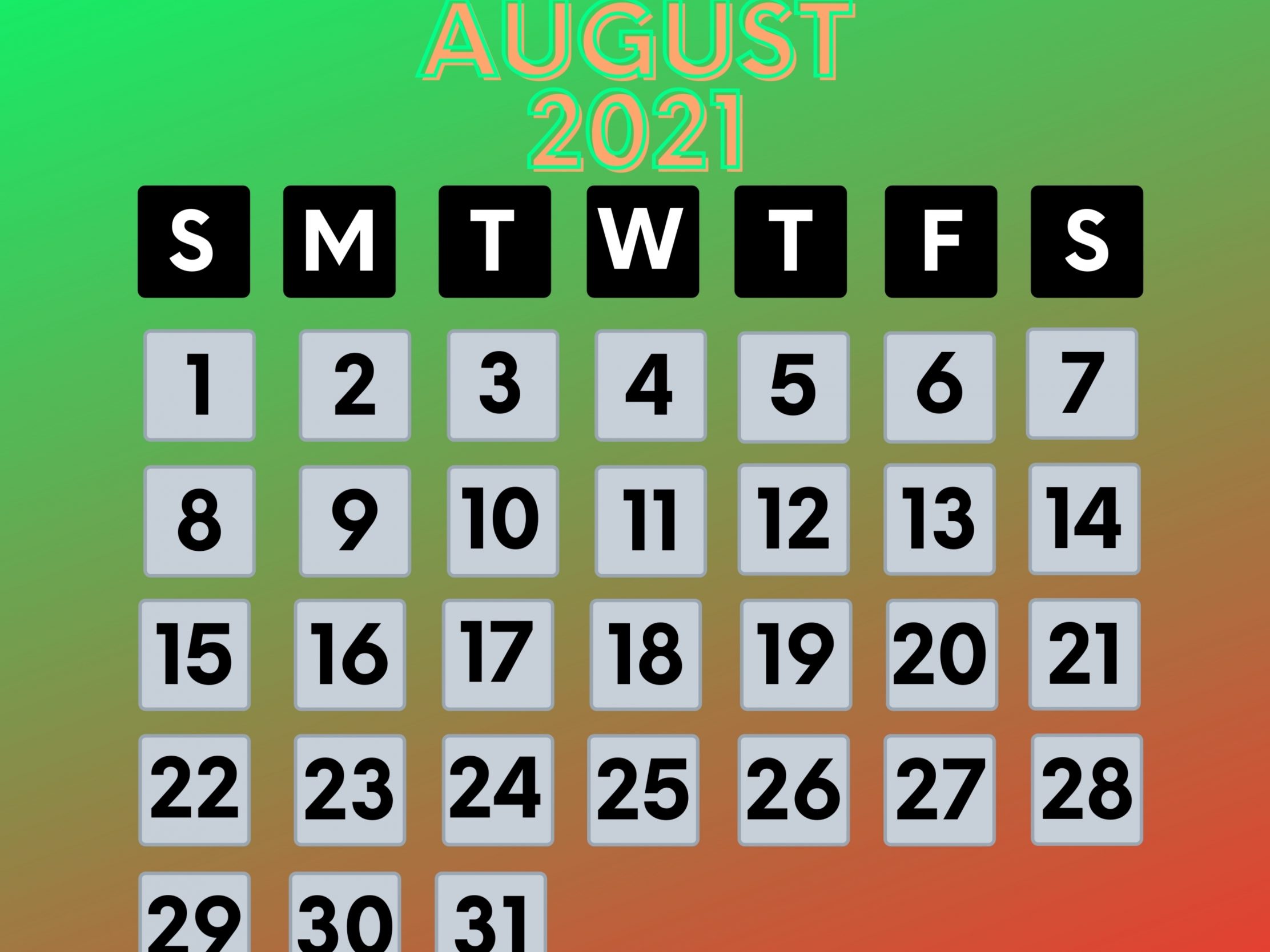 2224x1668 iPad Pro wallpapers August 2021 Calendar iPad Wallpaper 2224x1668 pixels resolution