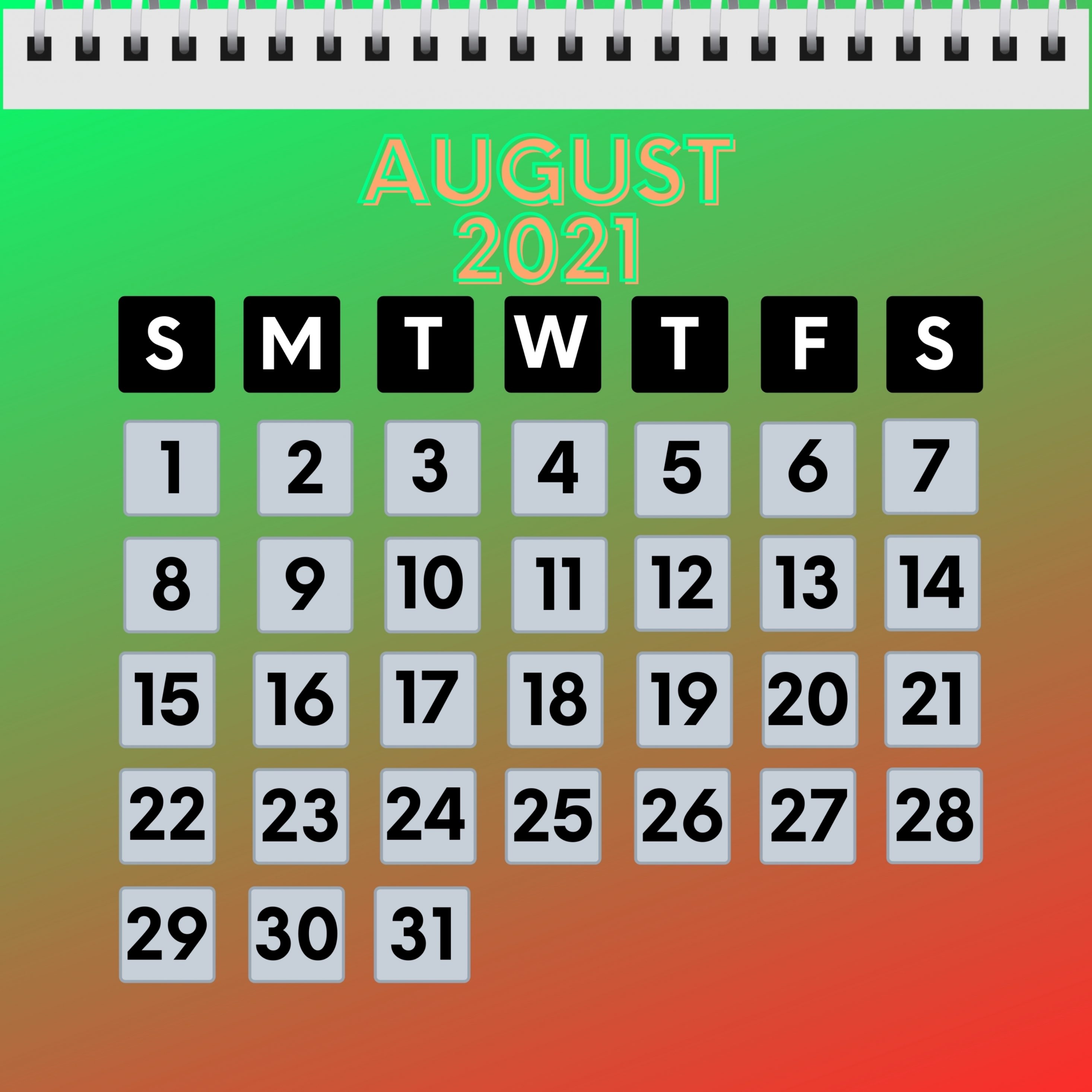 2932x2932 iPad Pro wallpaper 4k August 2021 Calendar iPad Wallpaper 2932x2932 pixels resolution