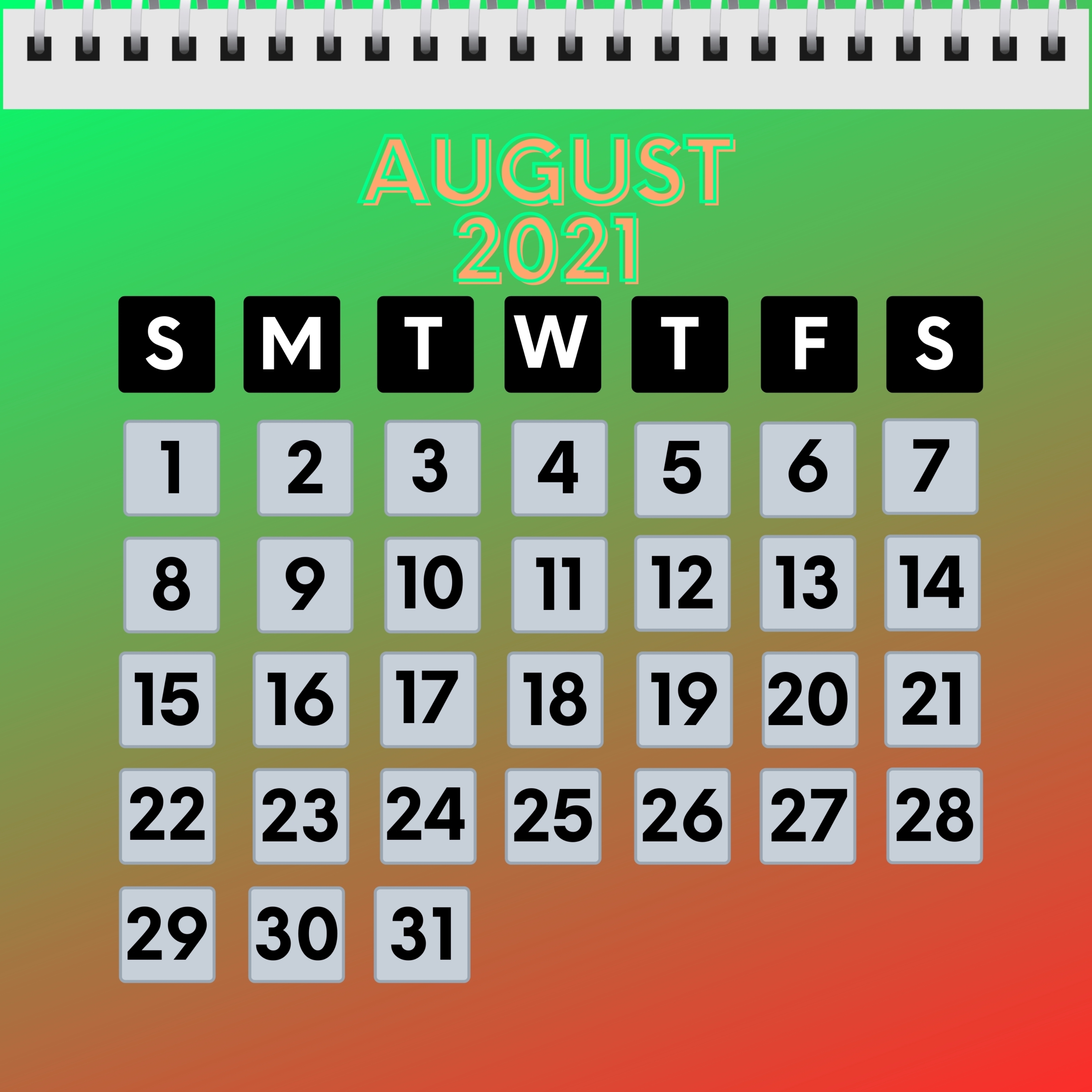 iPad Air 3 wallpapers August 2021 Calendar iPad Wallpaper