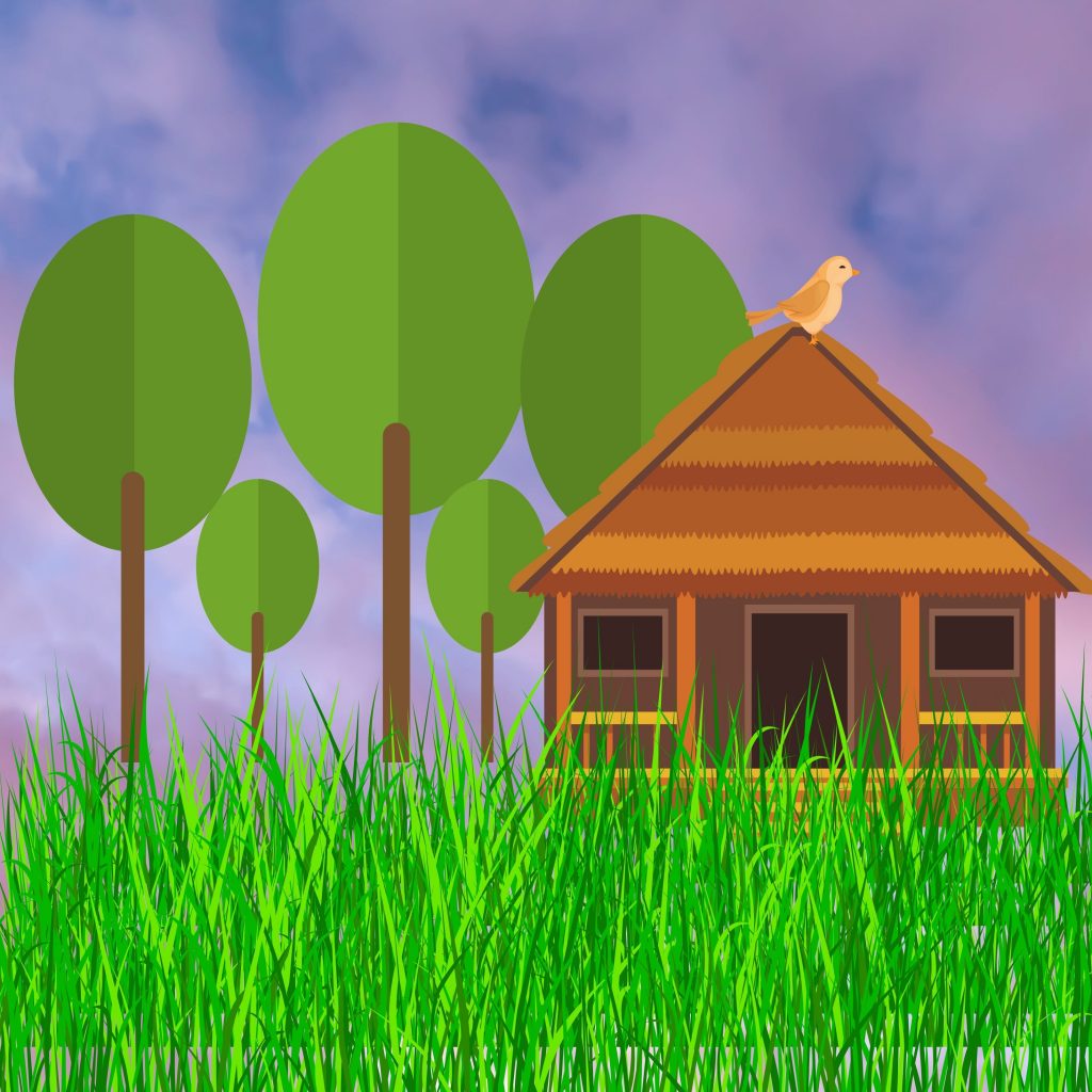 iPad Mini wallpapers Cottage Grass Cloudy iPad Wallpaper