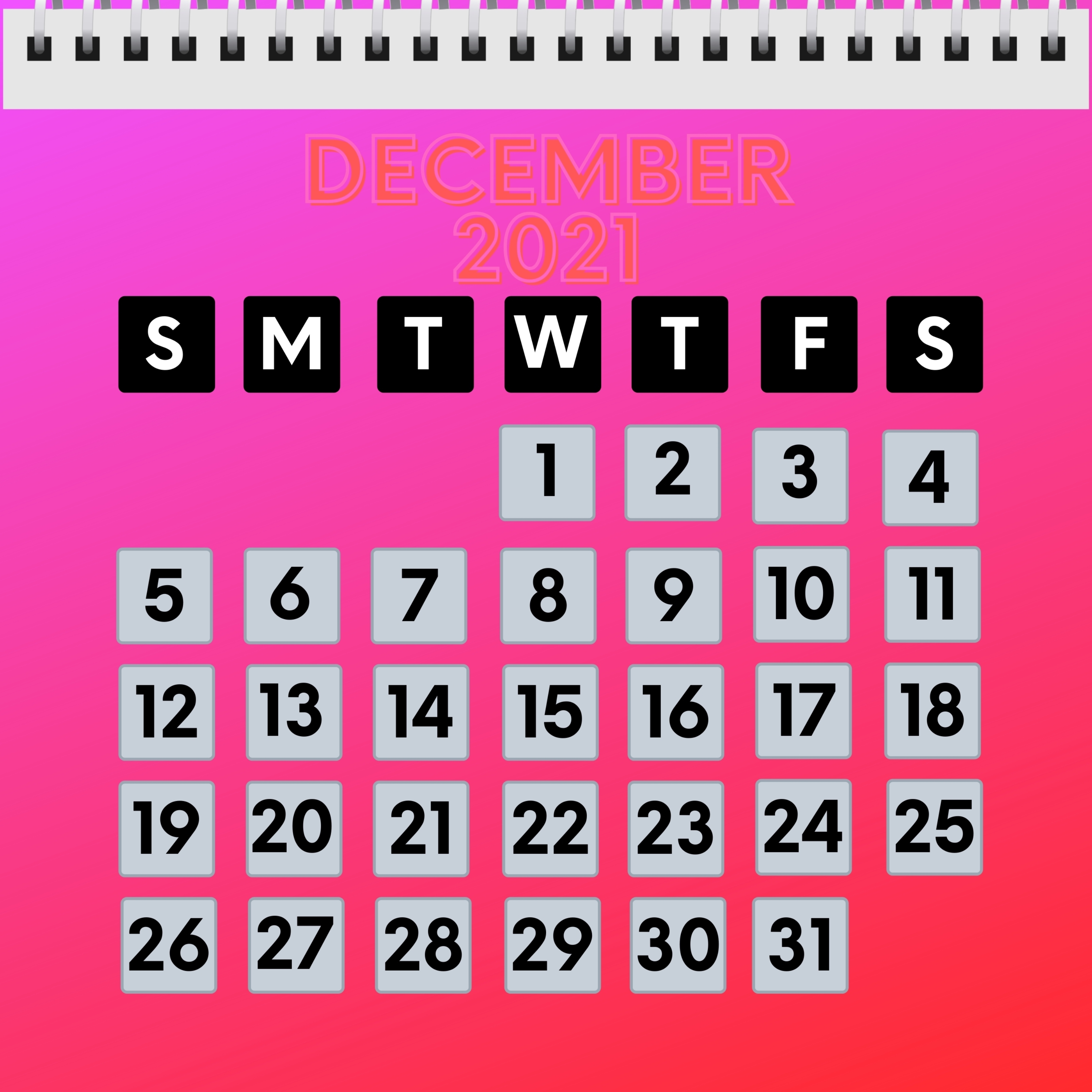 iPad Mini 4 wallpapers December 2021 Calendar iPad Wallpaper