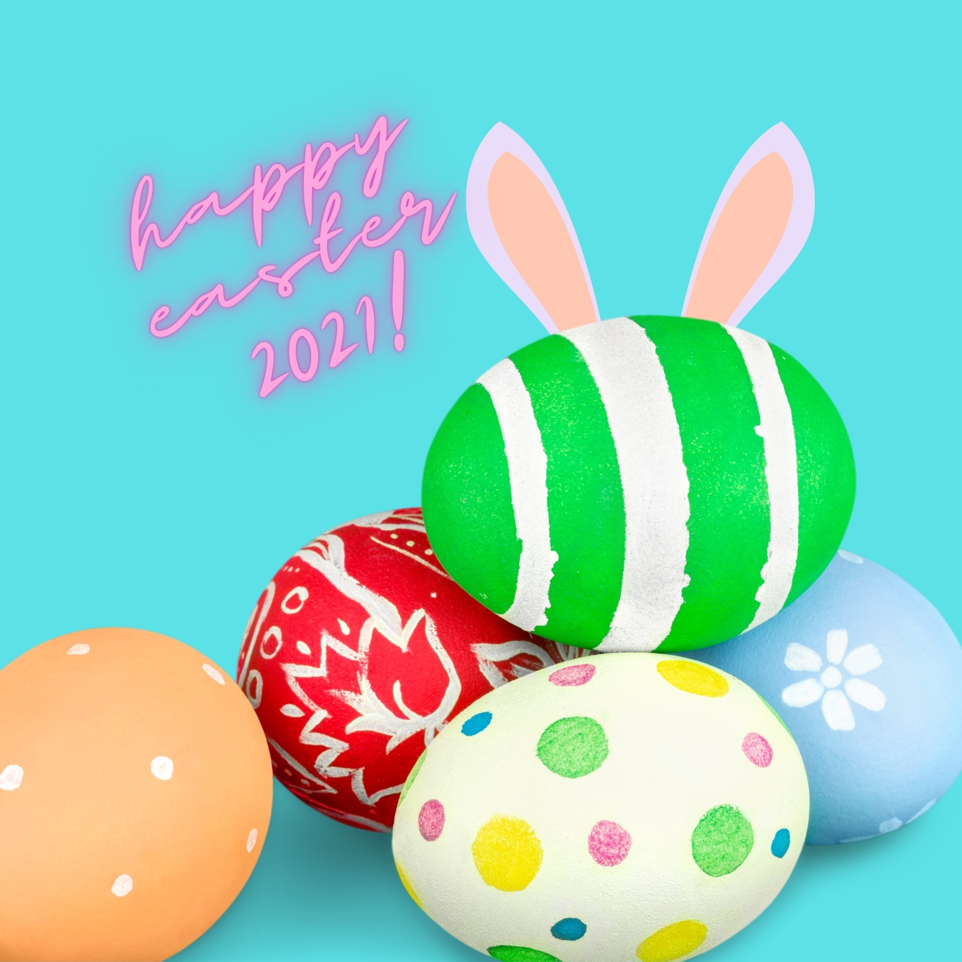 Easter bunny hiding iPad Wallpaper