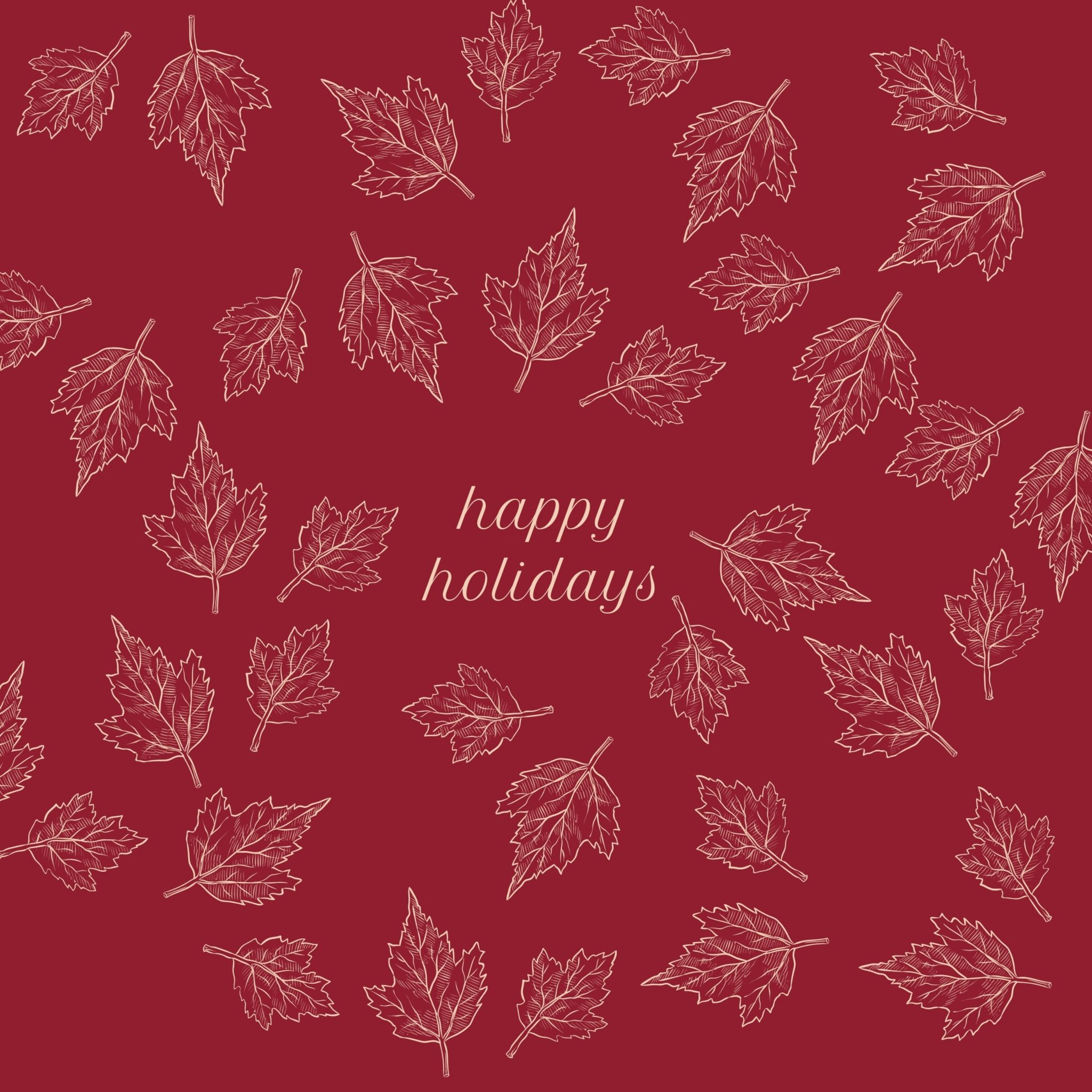 2048x2048 wallpapers iPad retina Happy Holidays Vintage Leaves iPad Wallpaper 2048x2048 pixels resolution