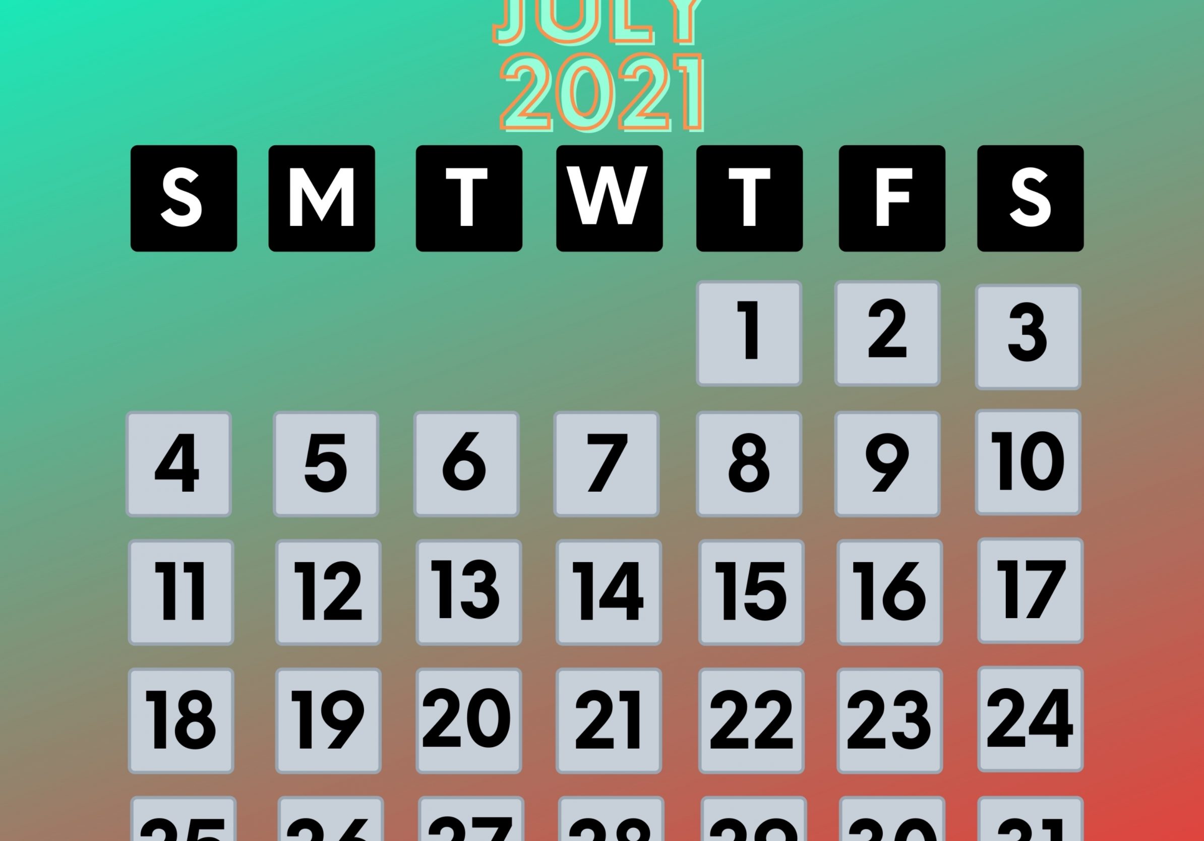 2388x1668 iPad Pro wallpapers July 2021 Calendar iPad Wallpaper 2388x1668 pixels resolution