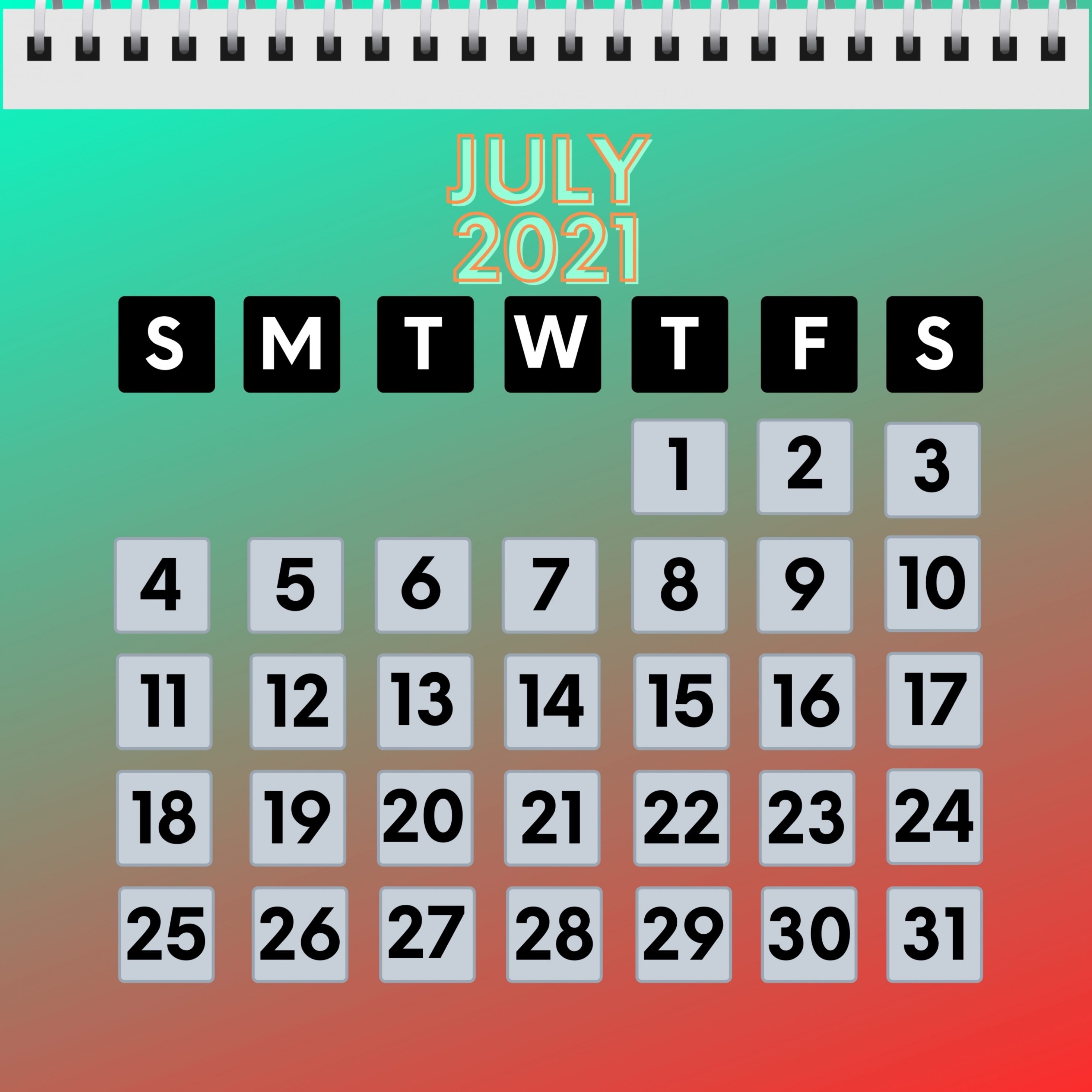 2932x2932 iPad Pro wallpaper 4k July 2021 Calendar iPad Wallpaper 2932x2932 pixels resolution