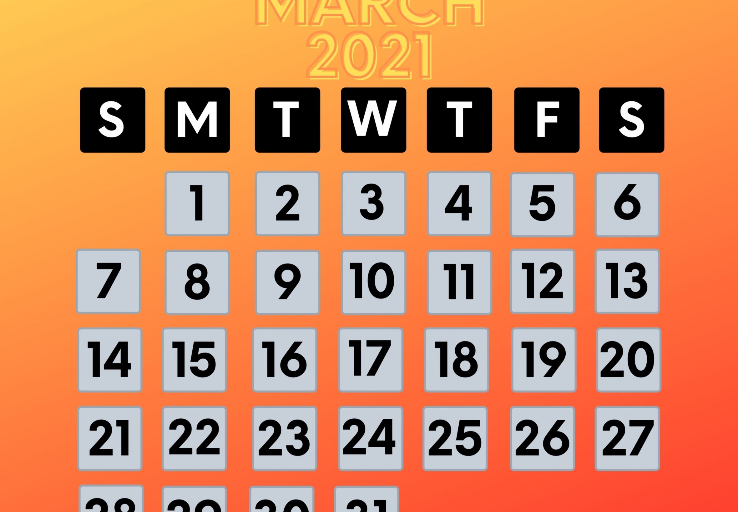 2360x1640 iPad Air wallpaper 4k March 2021 Calendar iPad Wallpaper 2360x1640 pixels resolution