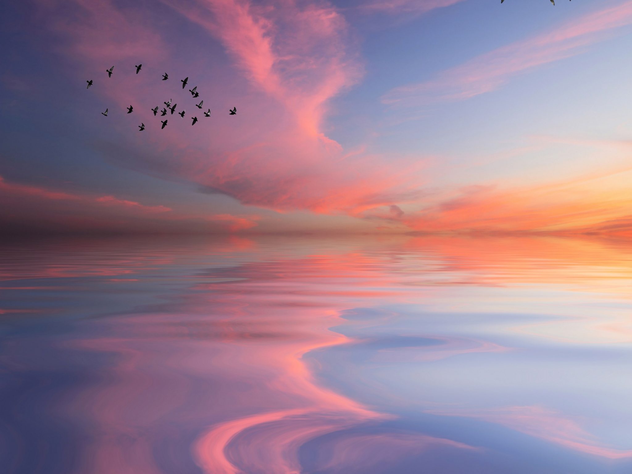 2048x1536 wallpaper Nature Sunrise Sky Sea iPad Wallpaper 2048x1536 pixels resolution