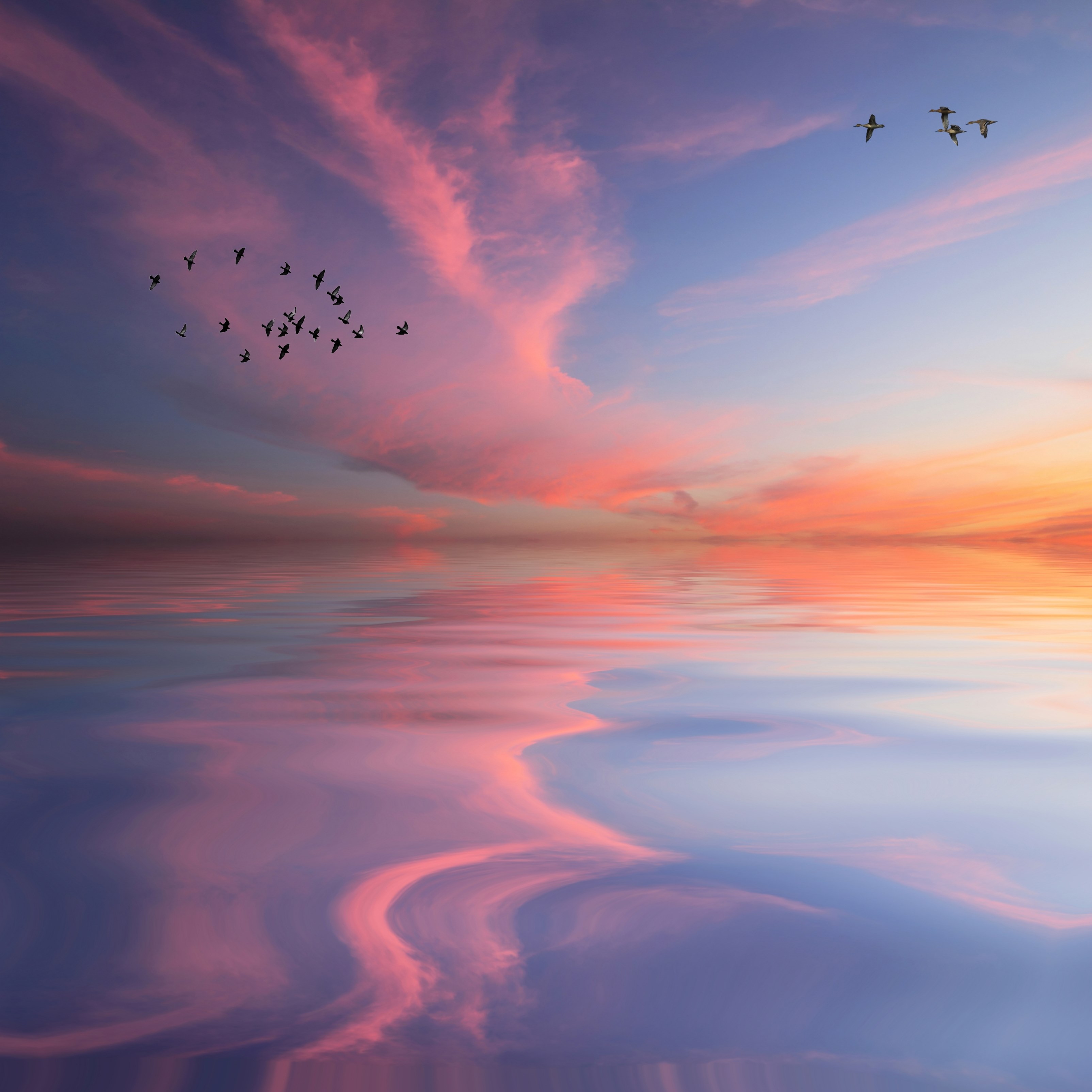 Nature Sunrise Sky Sea iPad Wallpaper
