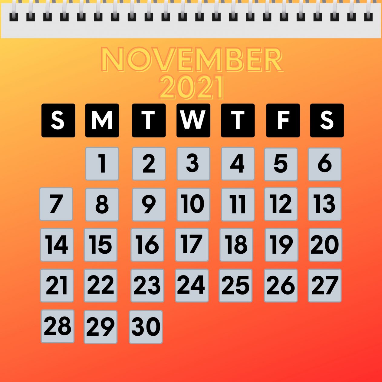1262x1262 Parallax wallpaper 4k November 2021 Calendar iPad Wallpaper 1262x1262 pixels resolution