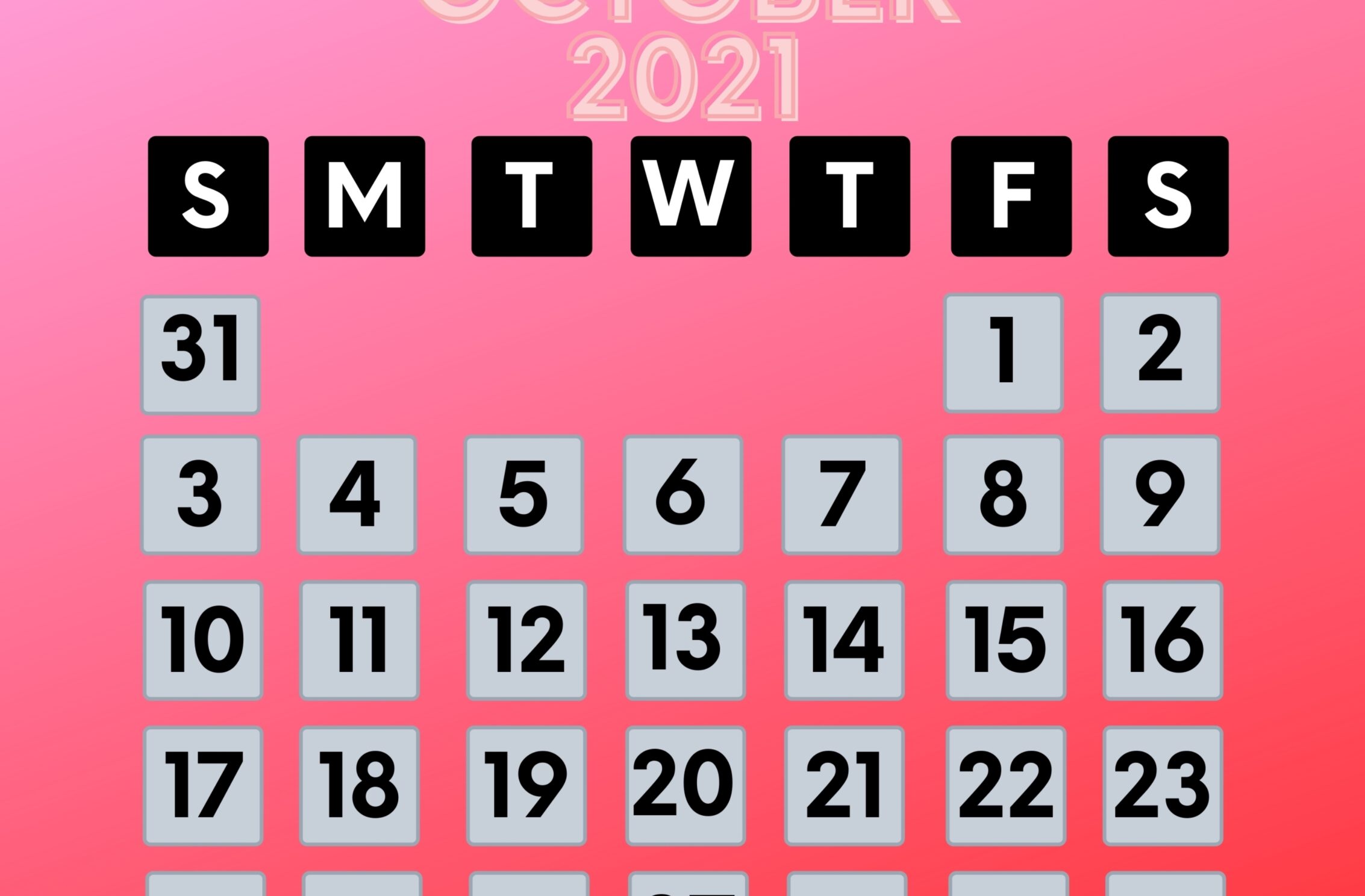 2266x1488 wallpaper October 2021 Calendar iPad Wallpaper 2266x1488 pixels resolution