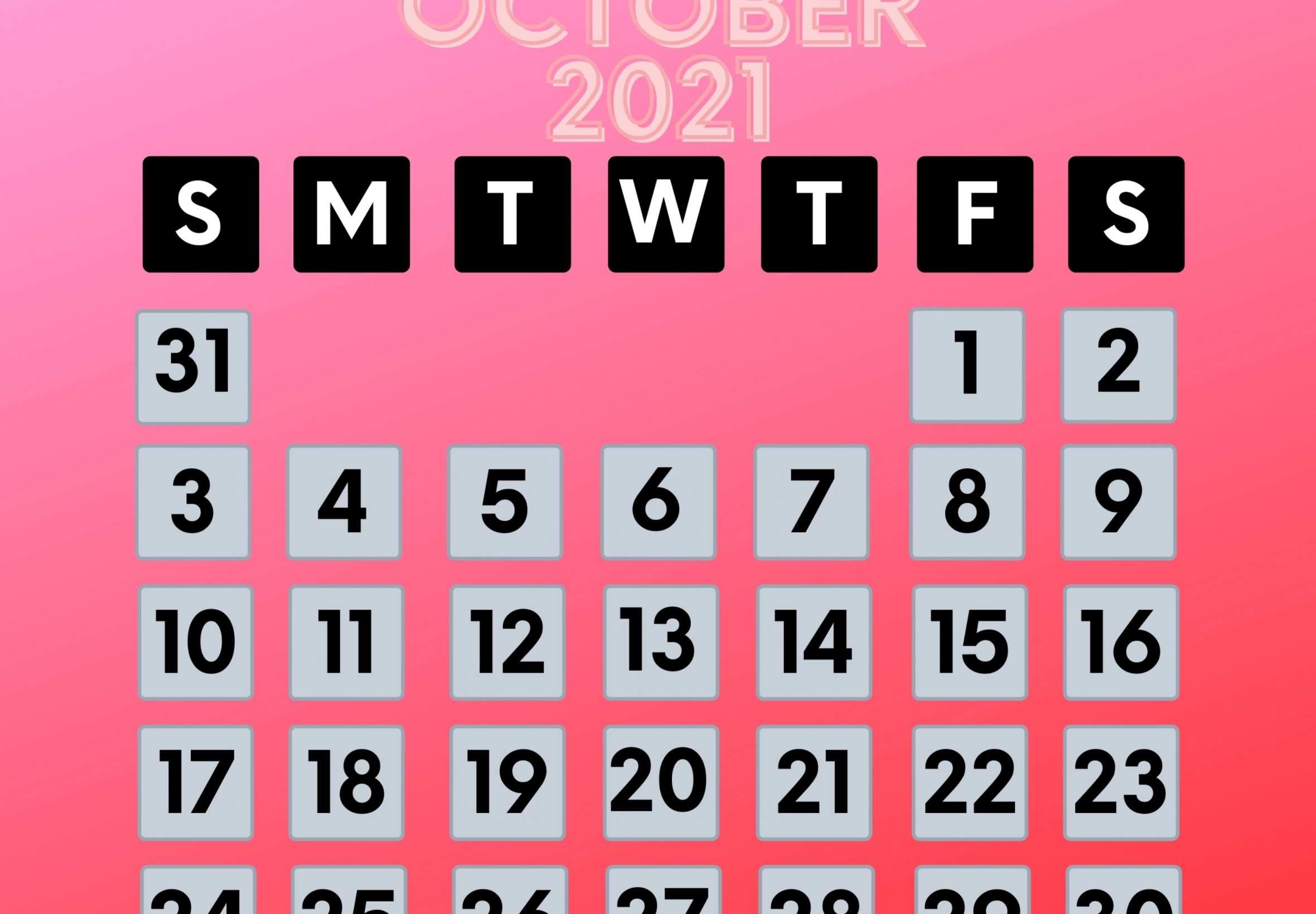 2360x1640 iPad Air wallpaper 4k October 2021 Calendar iPad Wallpaper 2360x1640 pixels resolution