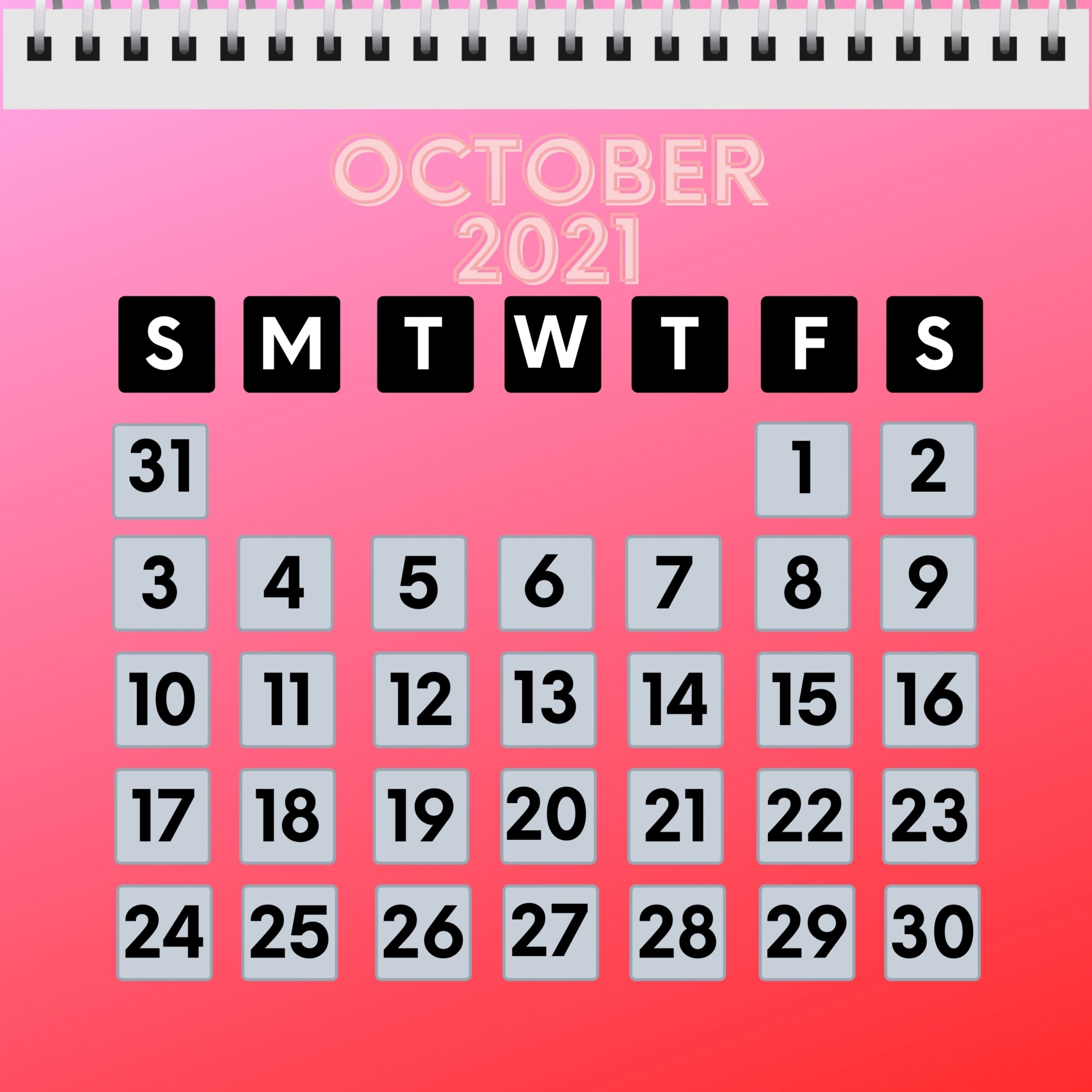 2524x2524 Parallax wallpaper 4k October 2021 Calendar iPad Wallpaper 2524x2524 pixels resolution