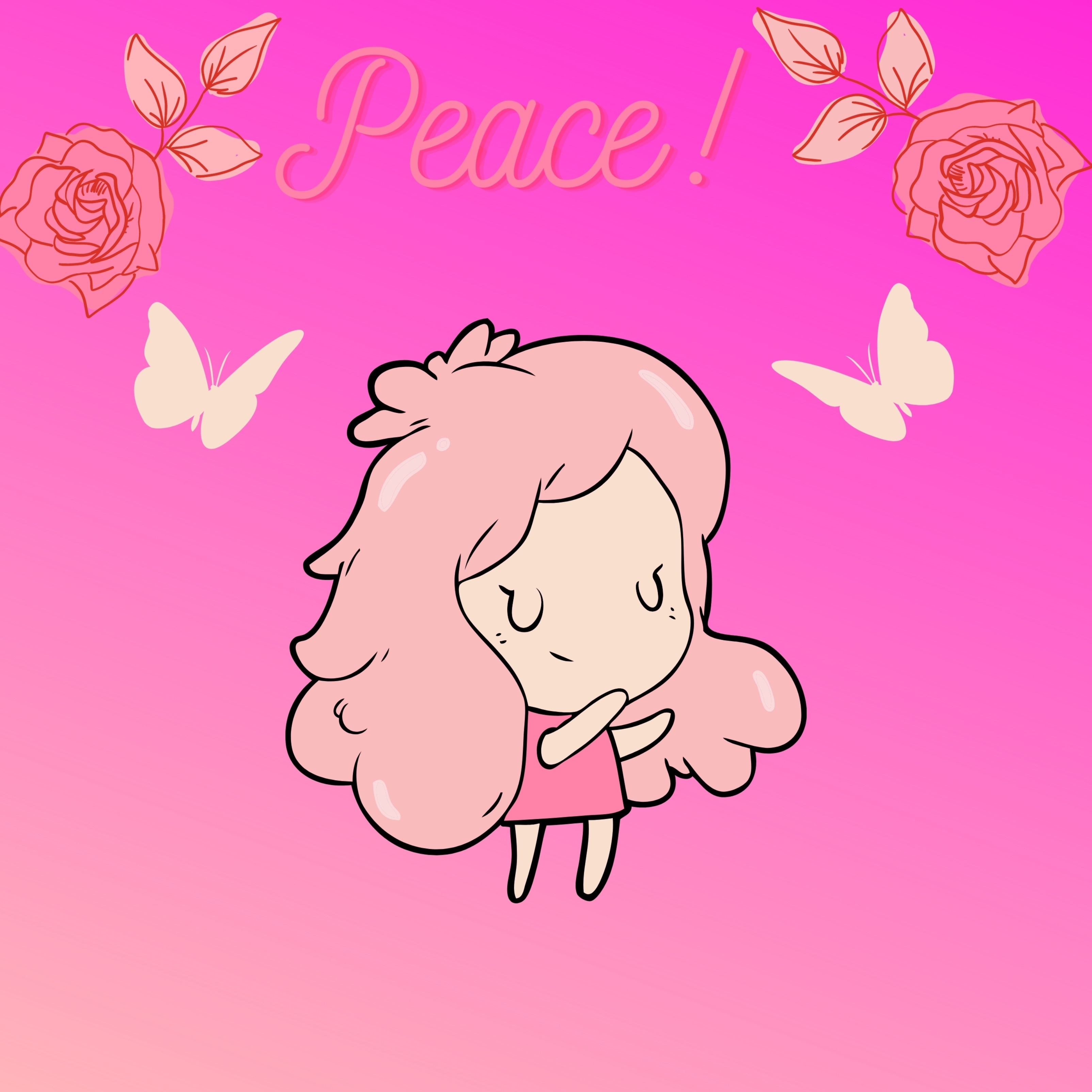 Pinky Girl iPad Wallpaper