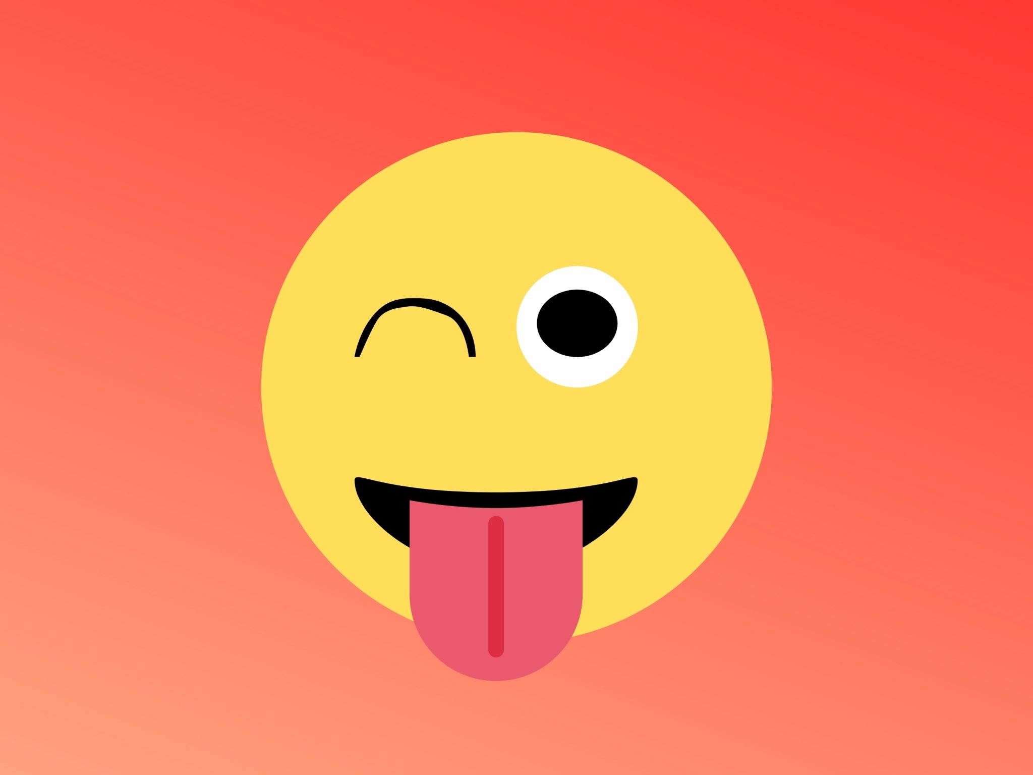 2048x1536 wallpaper Winking Face Tongue Red Background iPad Wallpaper 2048x1536 pixels resolution