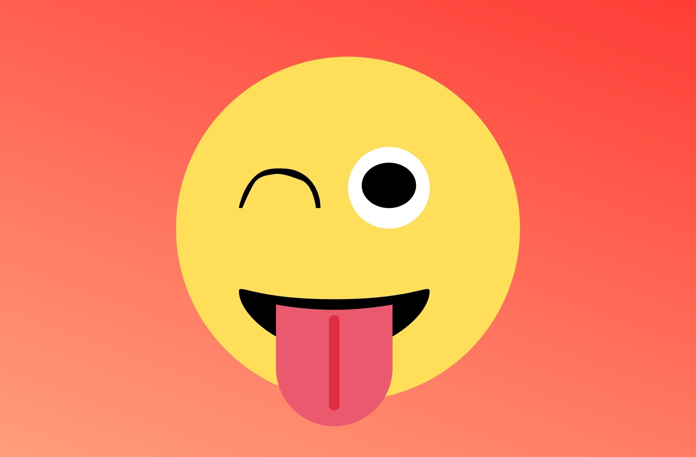 2266x1488 wallpaper Winking Face Tongue Red Background iPad Wallpaper 2266x1488 pixels resolution