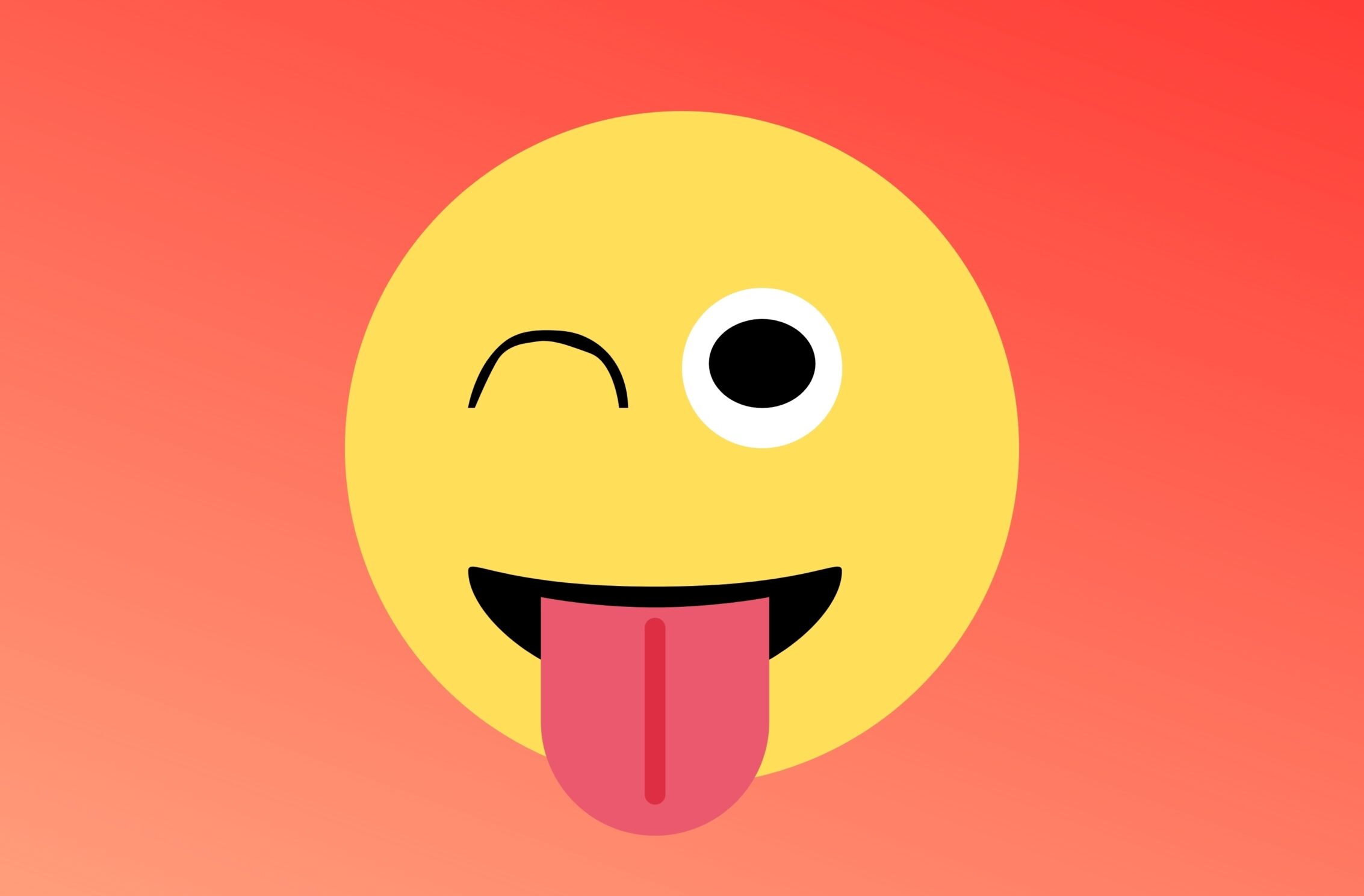 2266x1488 iPad Mini wallpapers Winking Face Tongue Red Background iPad Wallpaper 2266x1488 pixels resolution