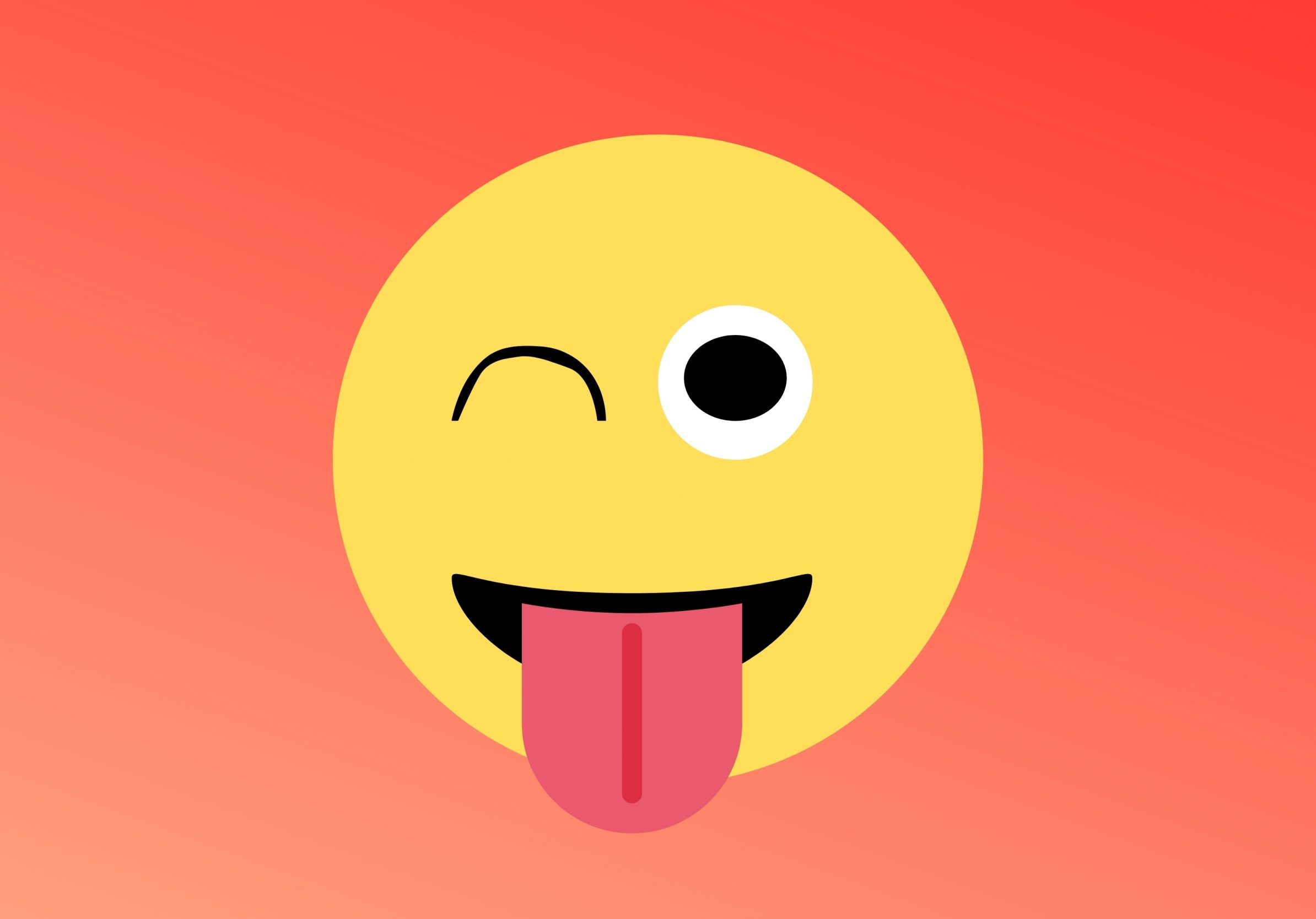 2388x1668 iPad Pro wallpapers Winking Face Tongue Red Background iPad Wallpaper 2388x1668 pixels resolution
