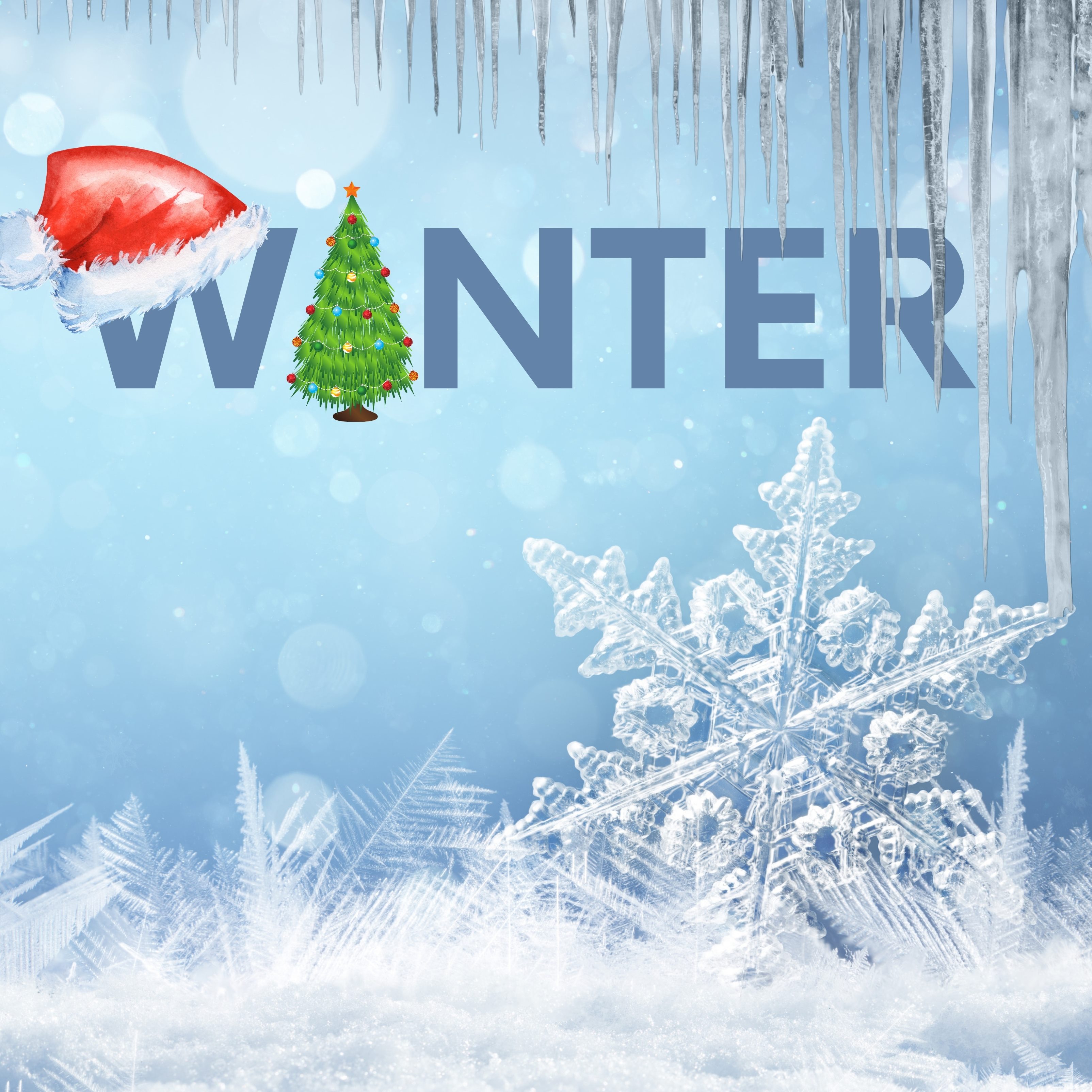 Winter Snow Christmas Tree iPad Wallpaper