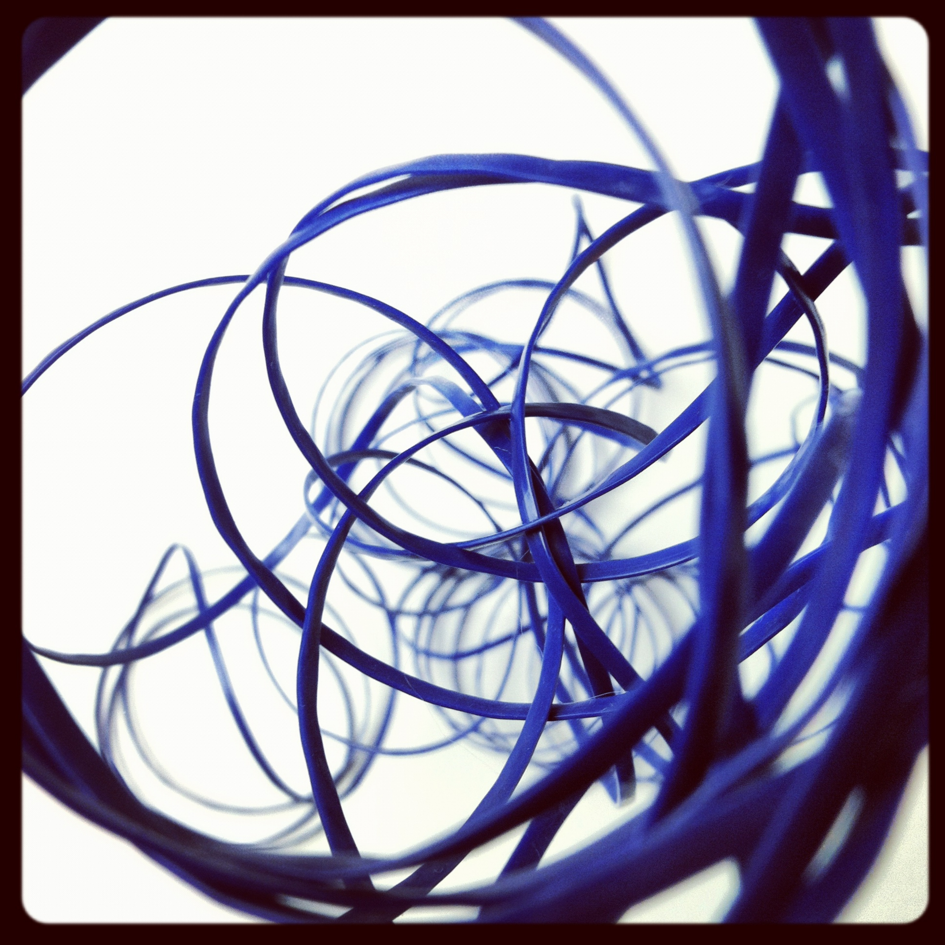 Abstract Tangled String Dark Blue iPad Wallpaper