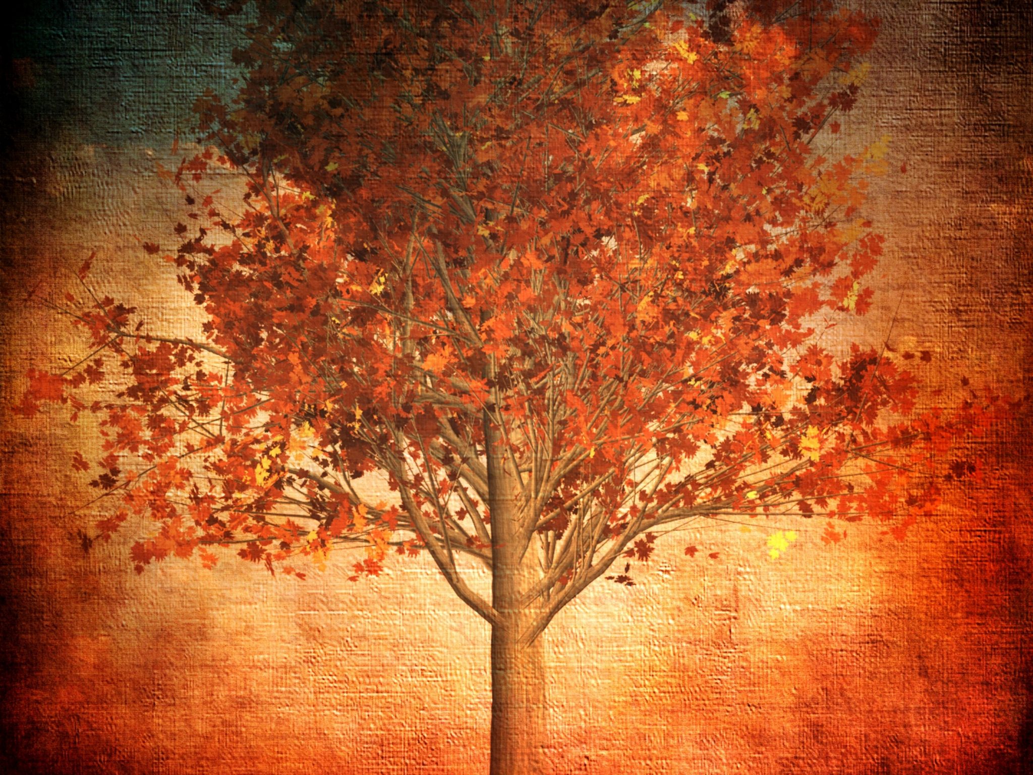 2048x1536 wallpaper Aesthetic Autumn Red Fall Leaves Nature iPad Wallpaper 2048x1536 pixels resolution