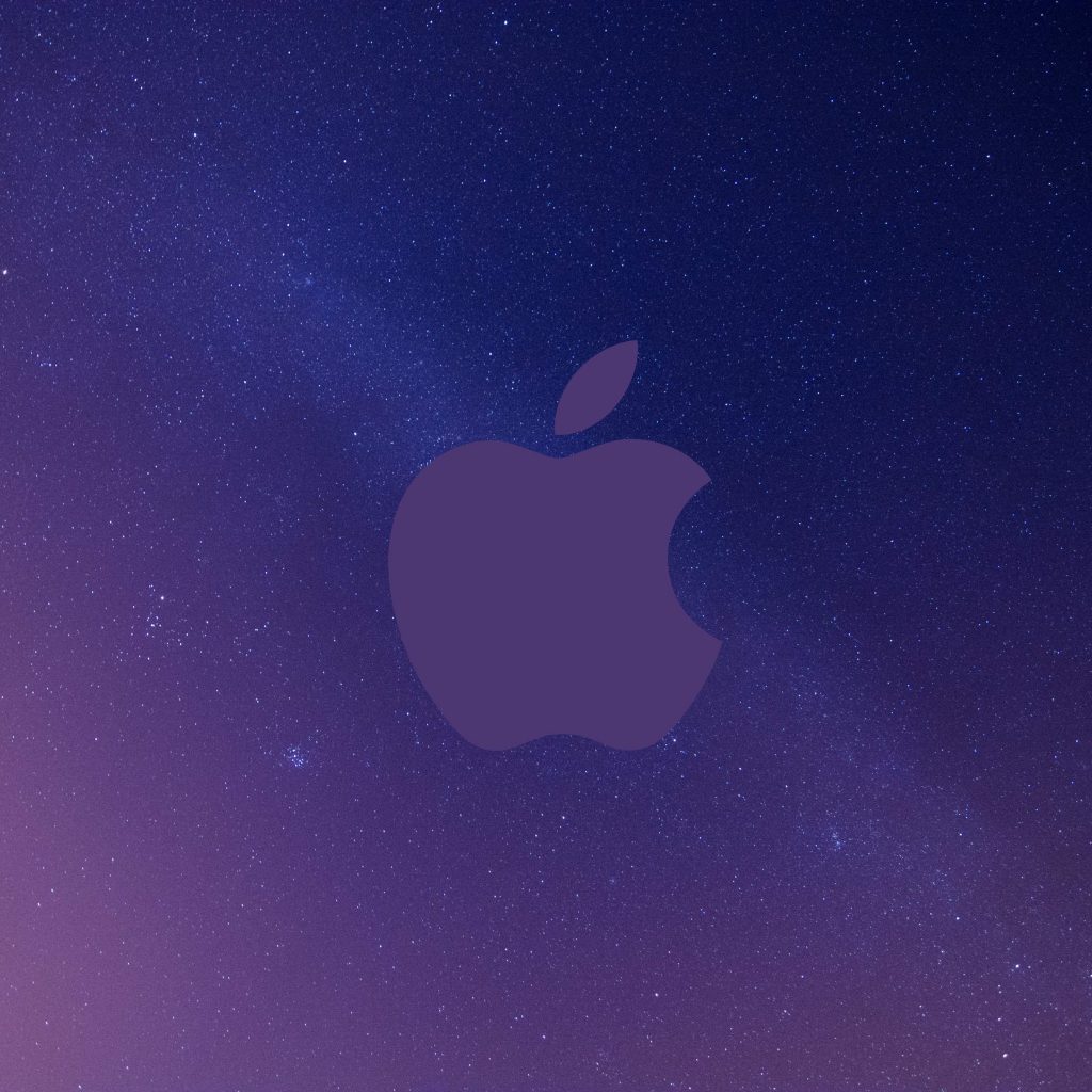 1024x1024 wallpaper 4k Apple Logo Grey Sky Night Stars Space iPad Wallpaper 1024x1024 pixels resolution