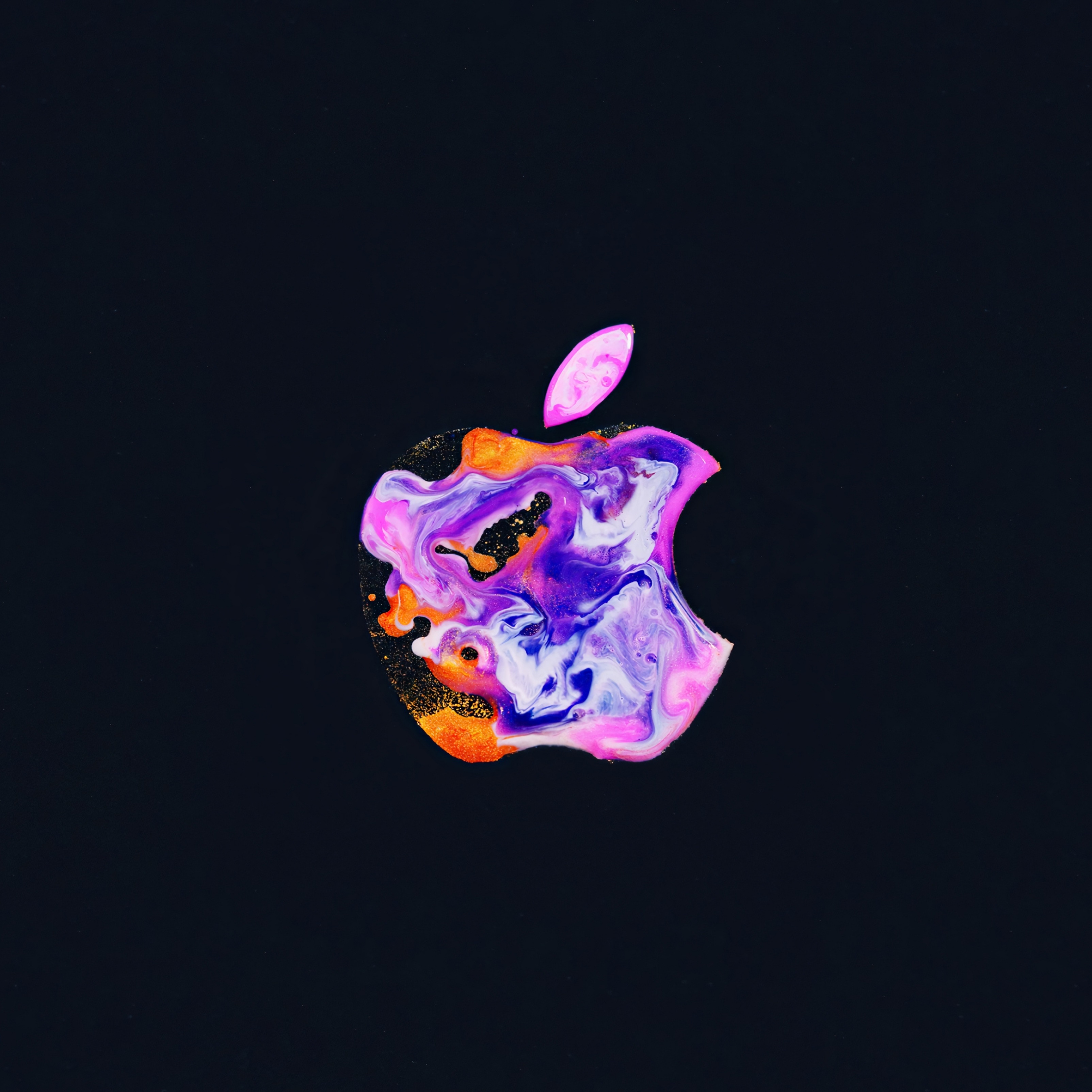 Apple Logo iPhone 12 Color Black Background iPad Wallpaper