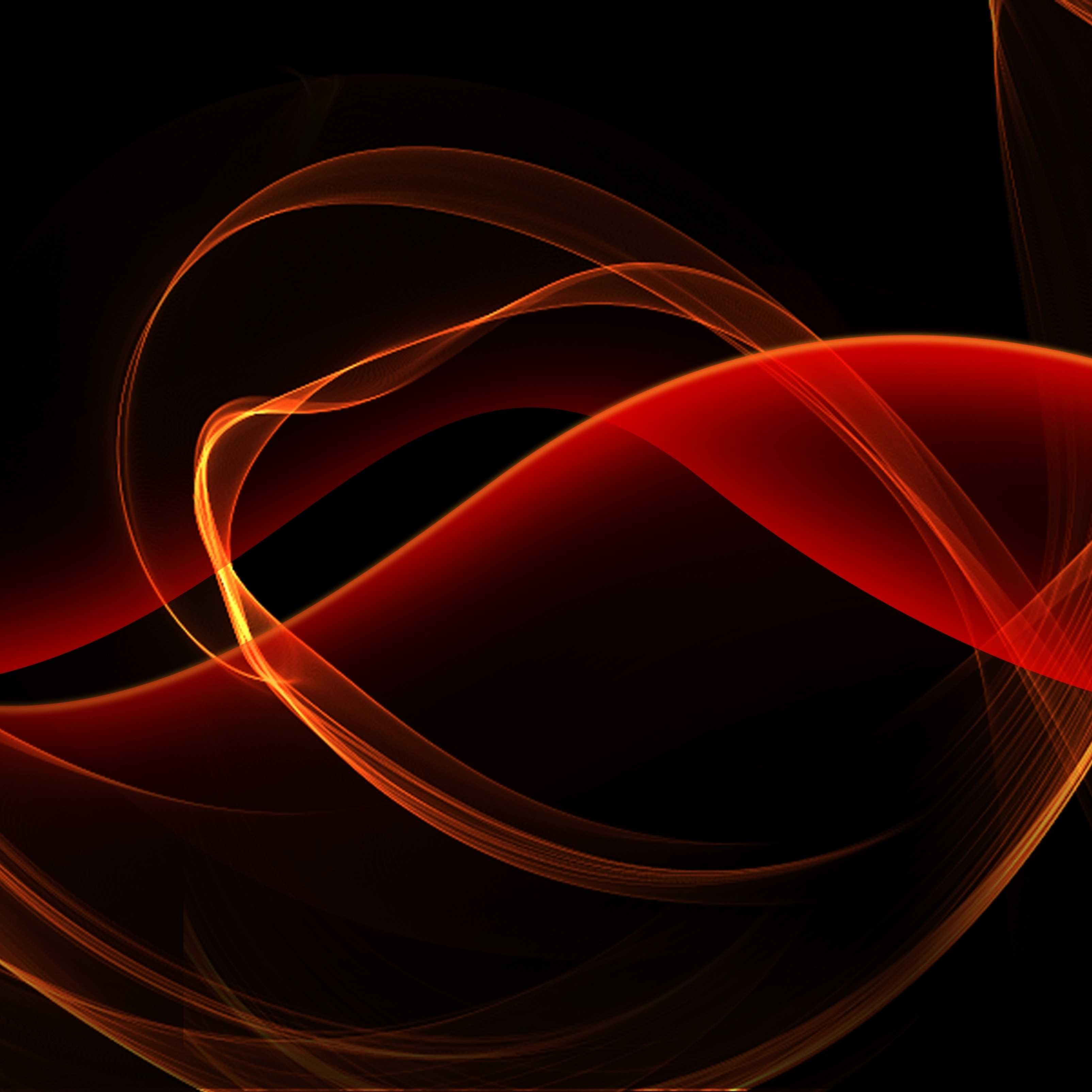 iPad Wallpapers Black and Red Glowing Curves iPad Wallpaper 3208x3208 px