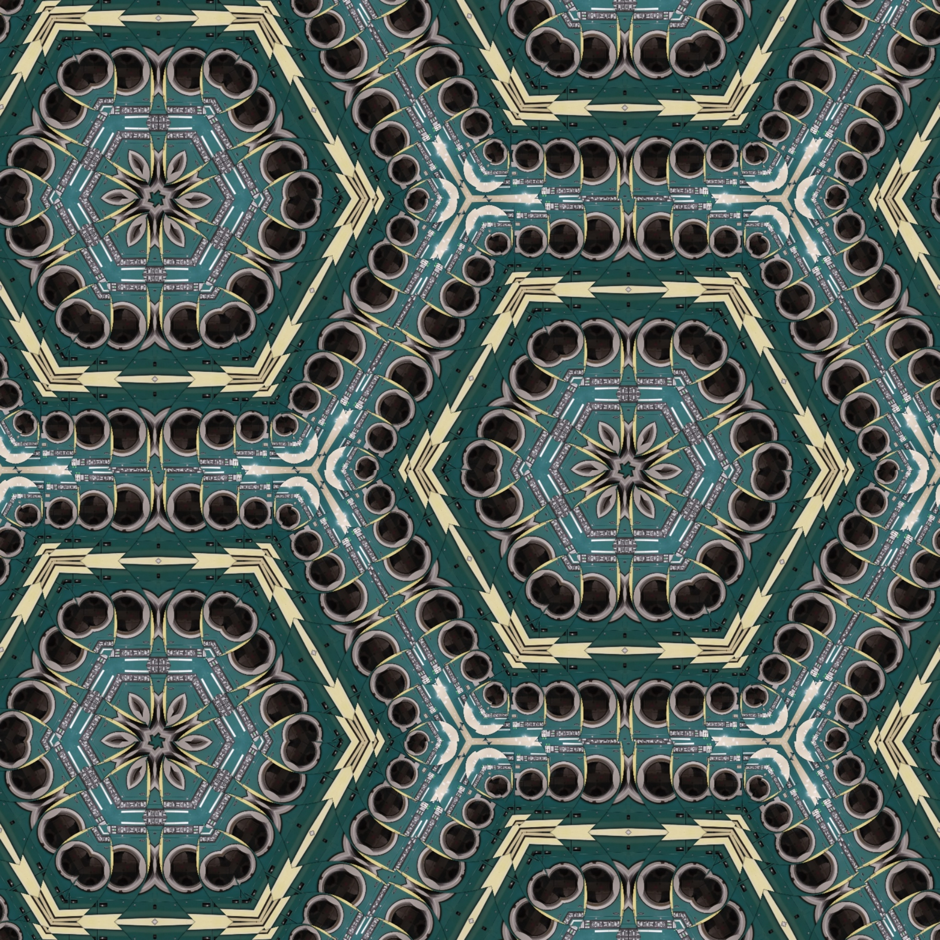 Green Black Creativity Decoration Pattern iPad Wallpaper