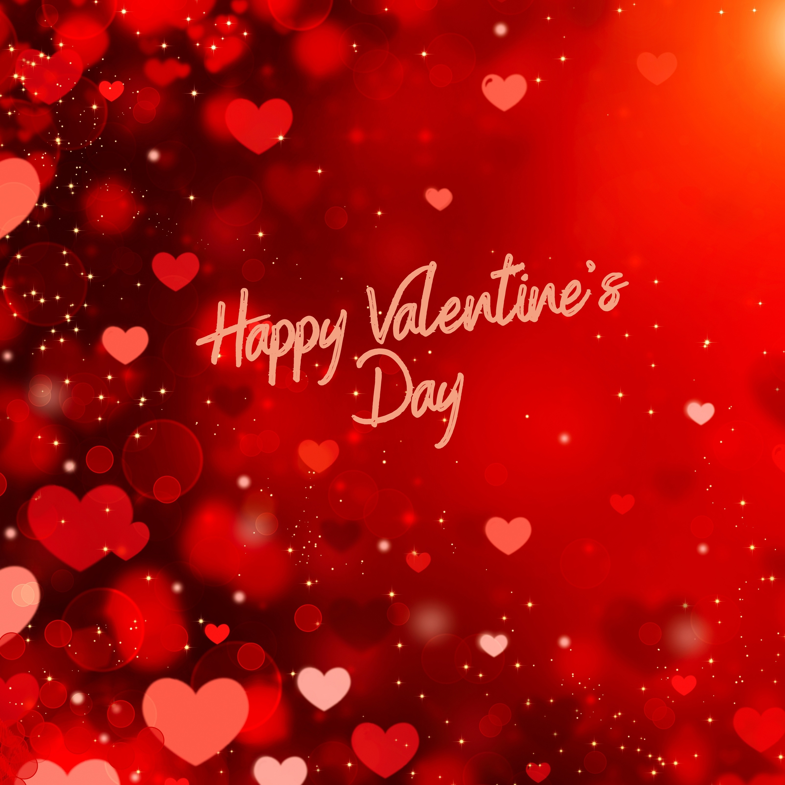 Happy Valentines Day 2021 Love Hearts Background iPad Wallpaper