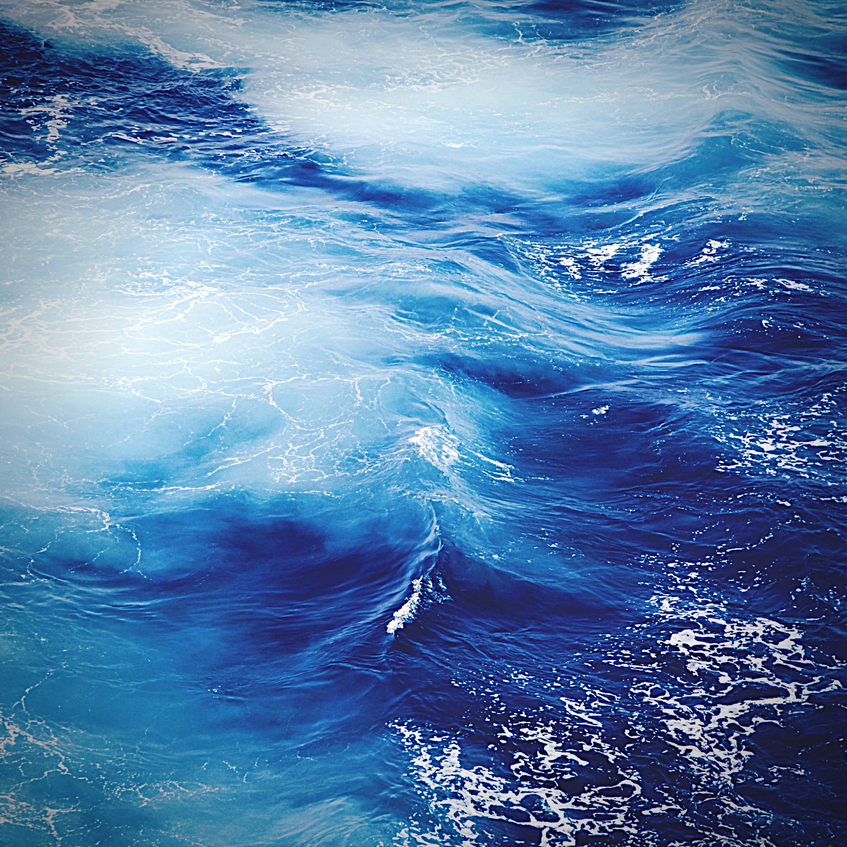 iPad Wallpapers Ocean Sea Water Wave Blue iPad Wallpaper 3208x3208 px