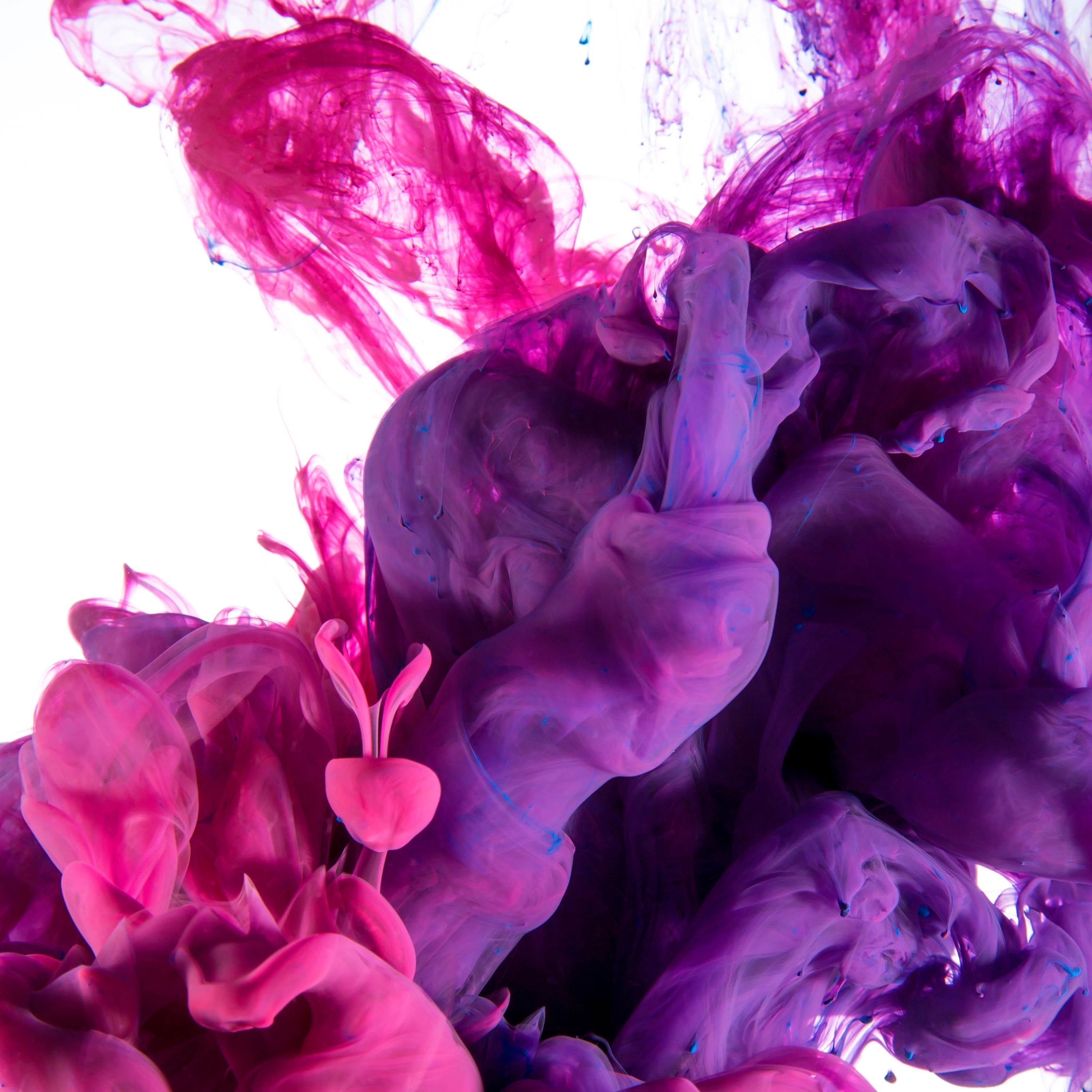 iPad Wallpapers Purple Art Abstract Ink Drop iPad Wallpaper 3208x3208 px