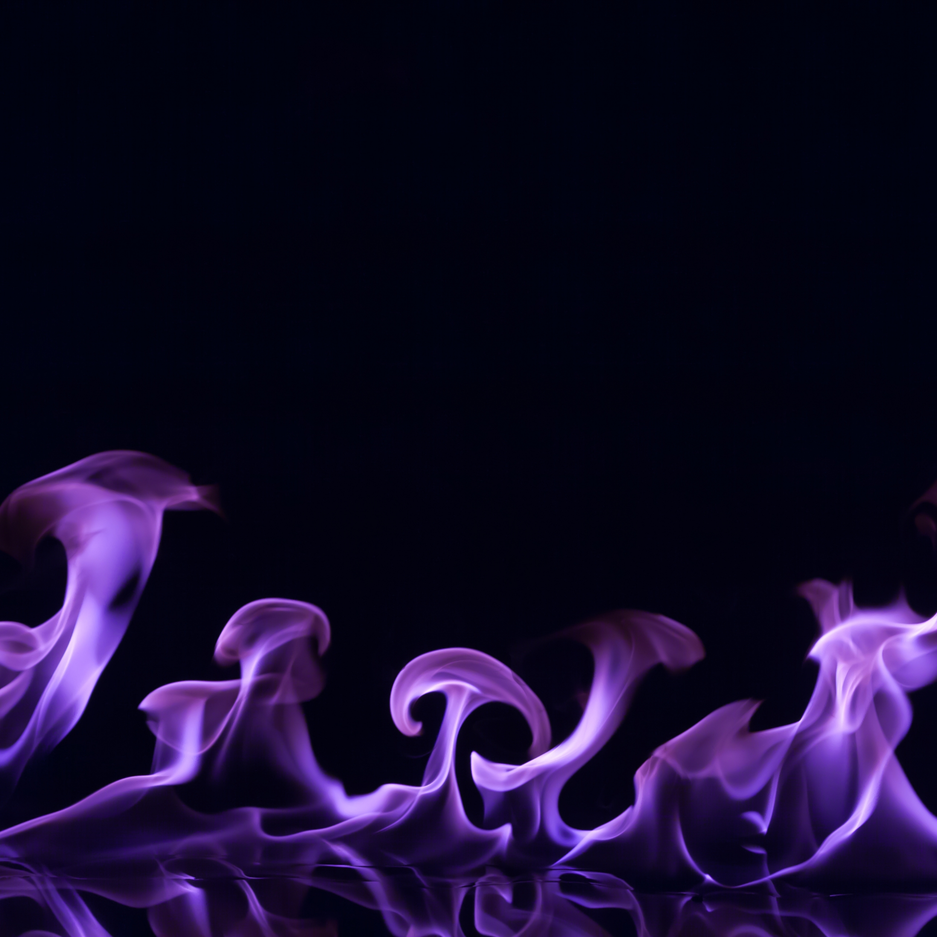 Purple Flame Dark Black Background iPad Wallpaper