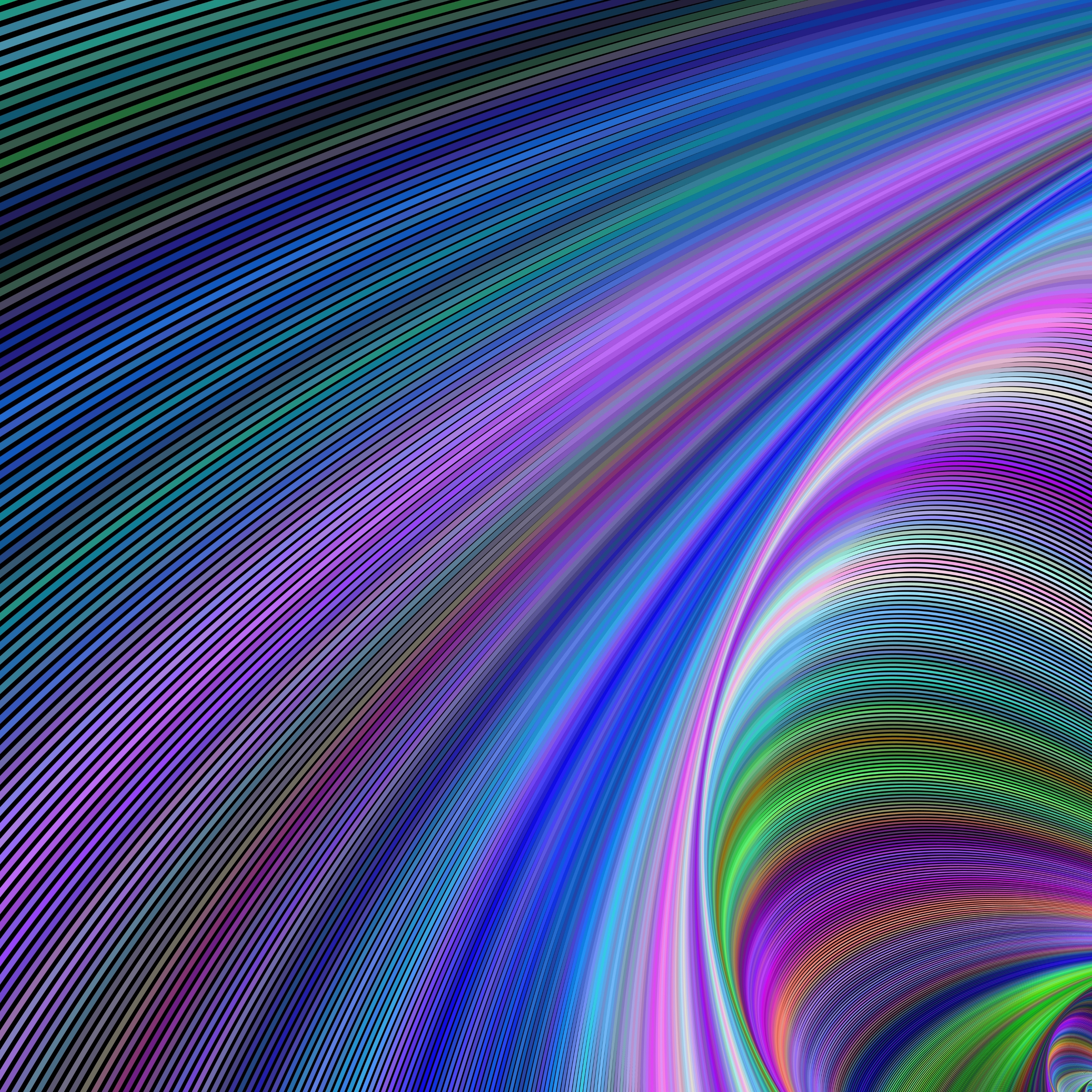 Rainbow Curves Abstract iPad Wallpaper