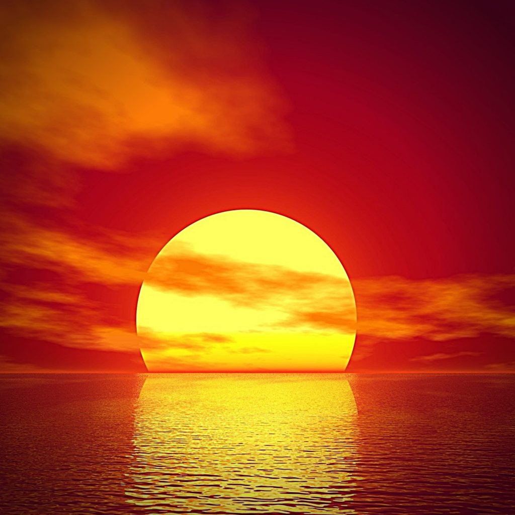 1024x1024 wallpaper 4k Water Sunset Nature Evening iPad Wallpaper 1024x1024 pixels resolution