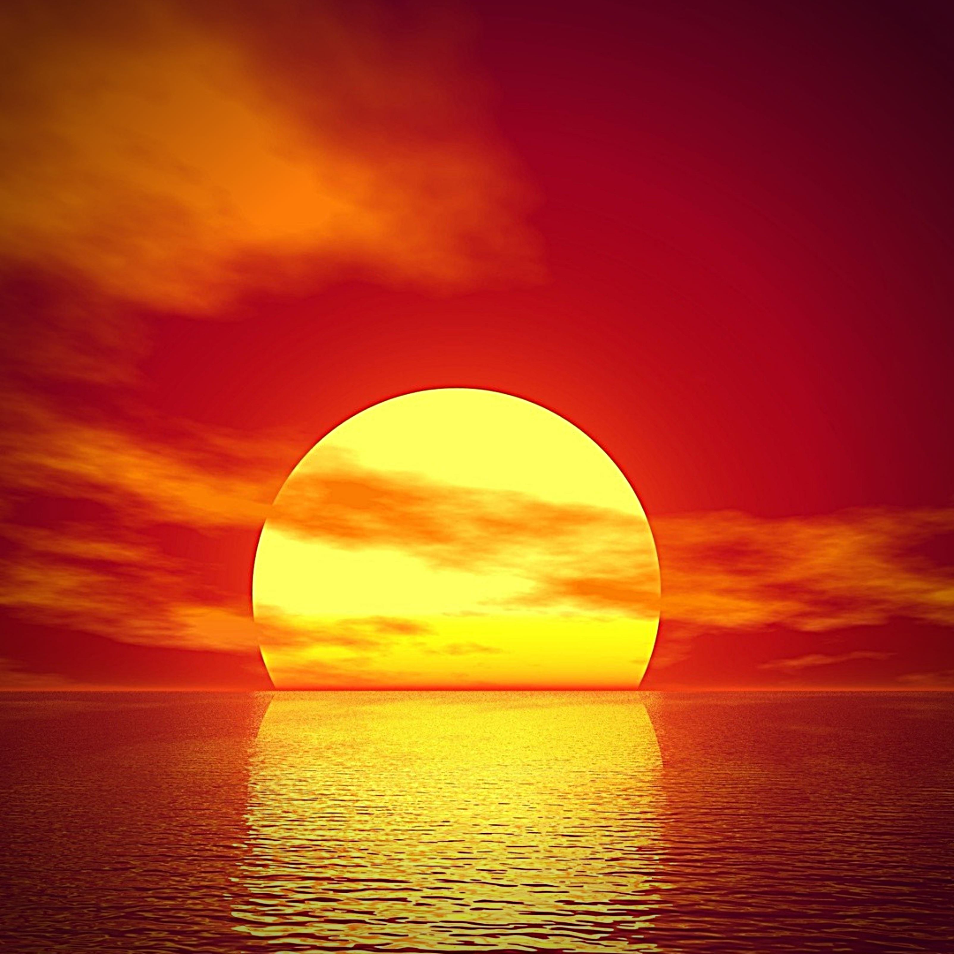 Water Sunset Nature Evening iPad Wallpaper