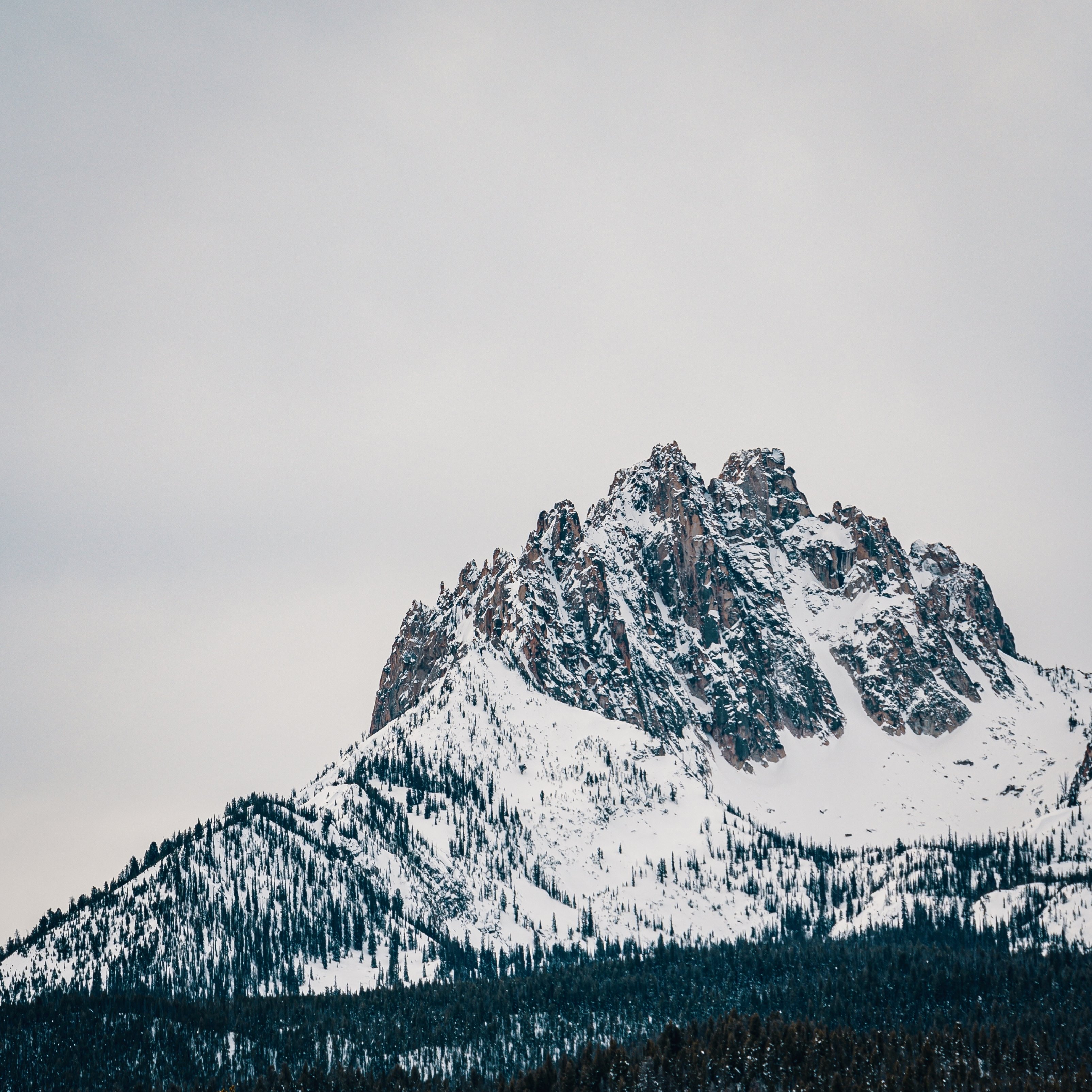 Winter Snow Mountain Peak Rocky iPad Wallpaper