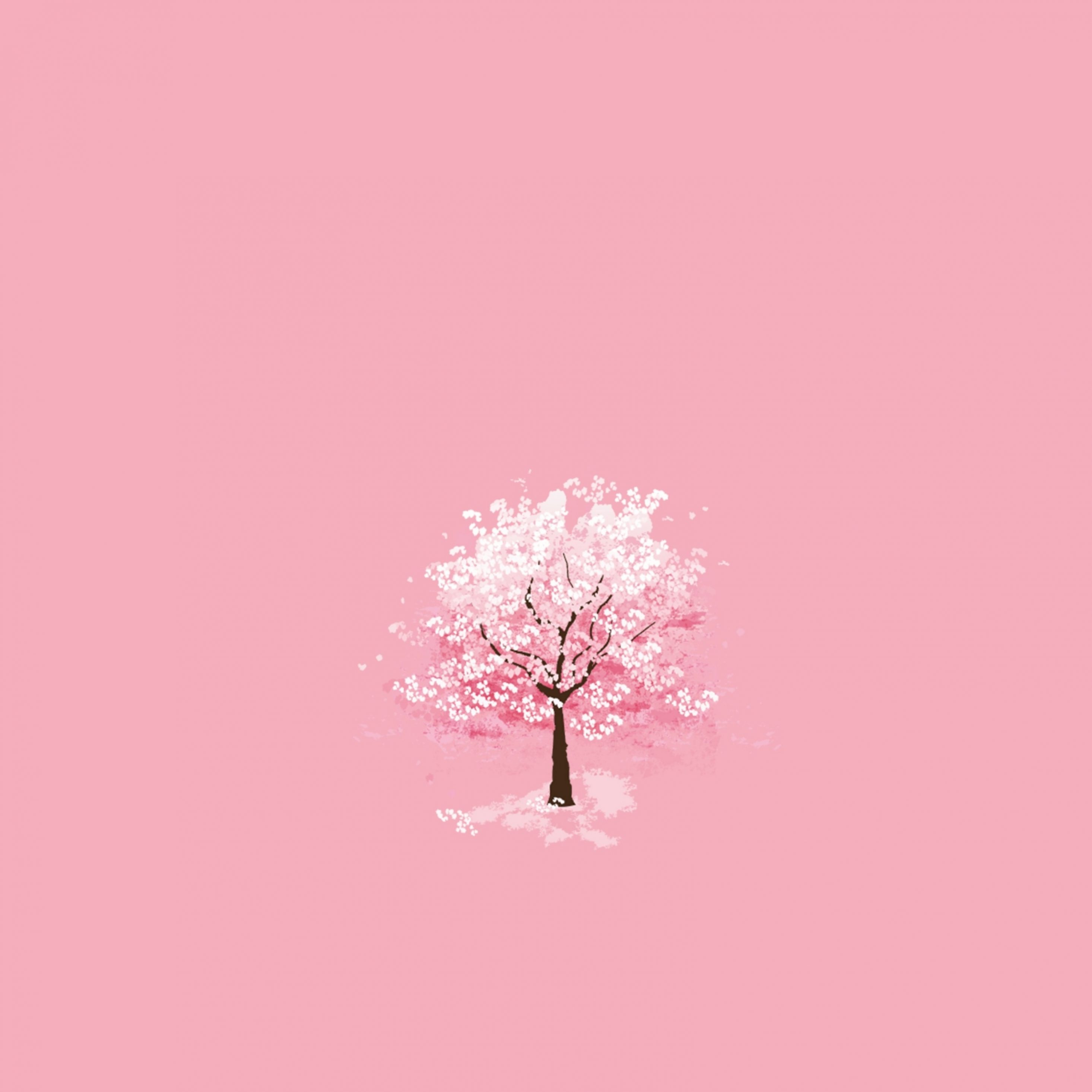 2932x2932 iPad Pro wallpaper 4k Winter Season Tree Pink Background iPad Wallpaper 2932x2932 pixels resolution