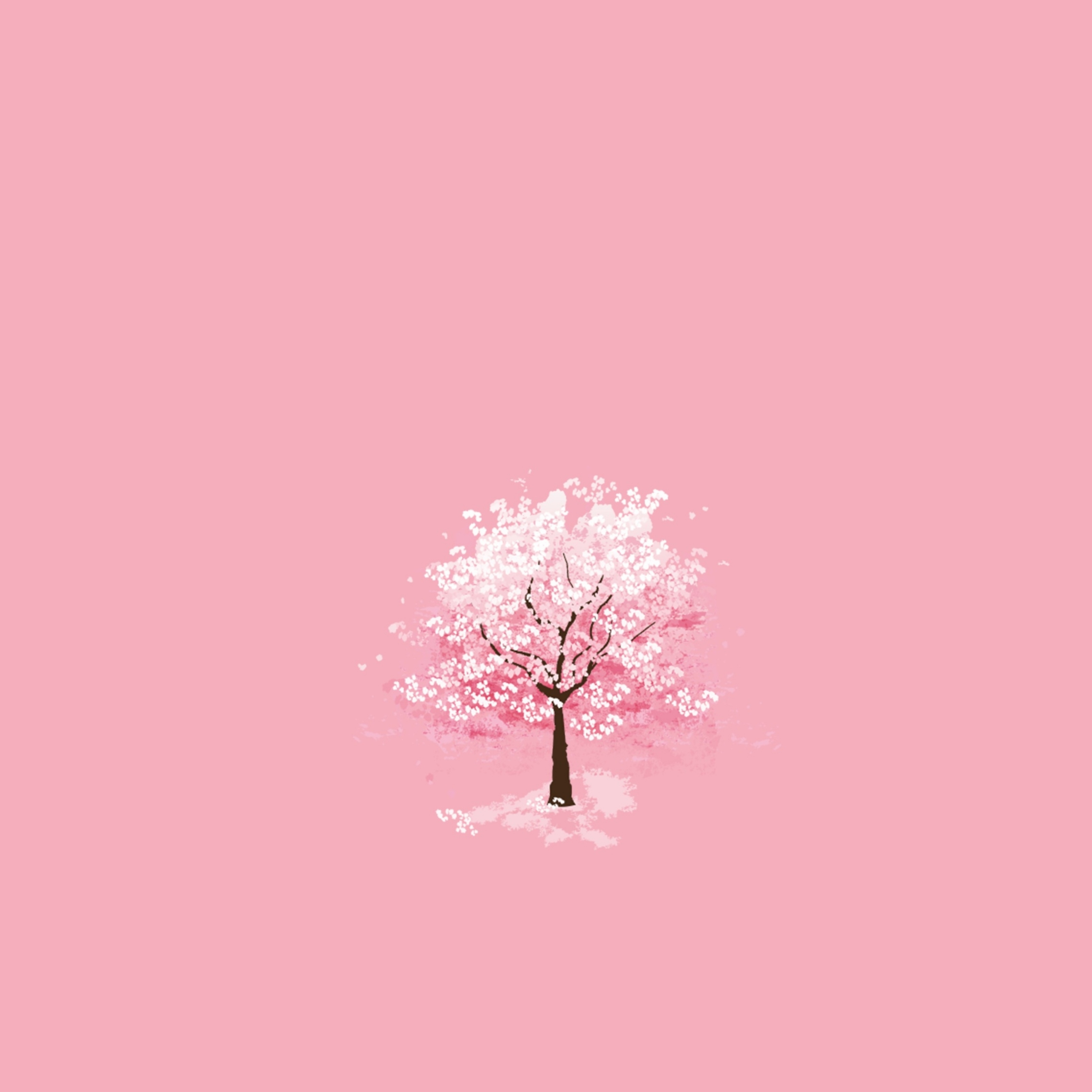 Winter Season Tree Pink Background iPad Wallpaper
