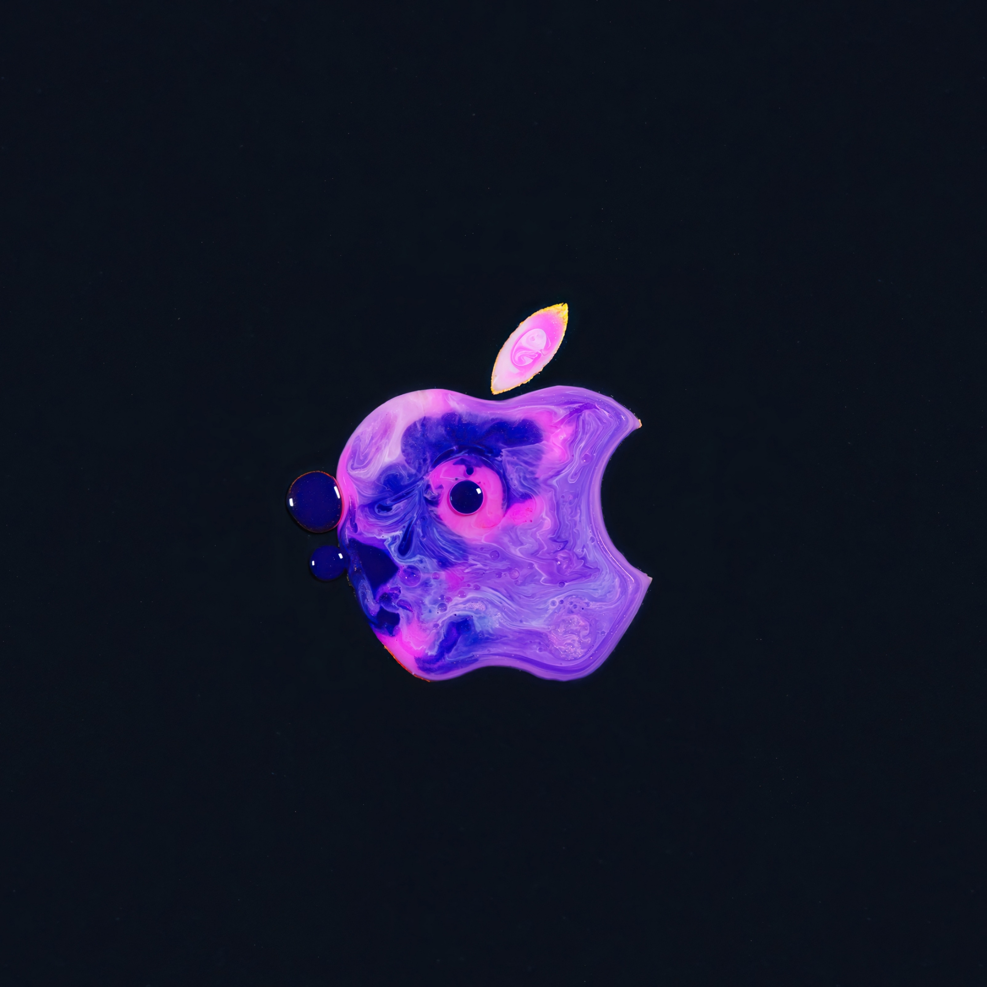 iPhone 12 Apple Logo Black Dark Background iPad Wallpaper