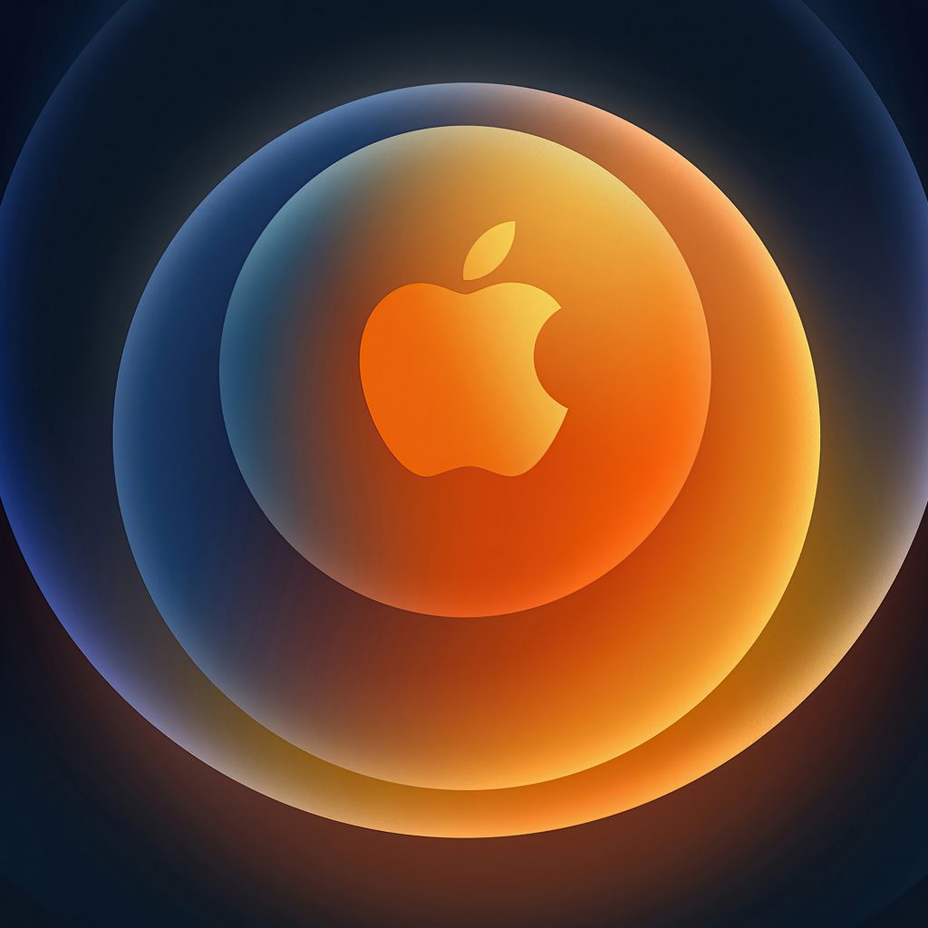 1024x1024 wallpaper 4k iPhone 12 Apple Logo Circles iPad Wallpaper 1024x1024 pixels resolution