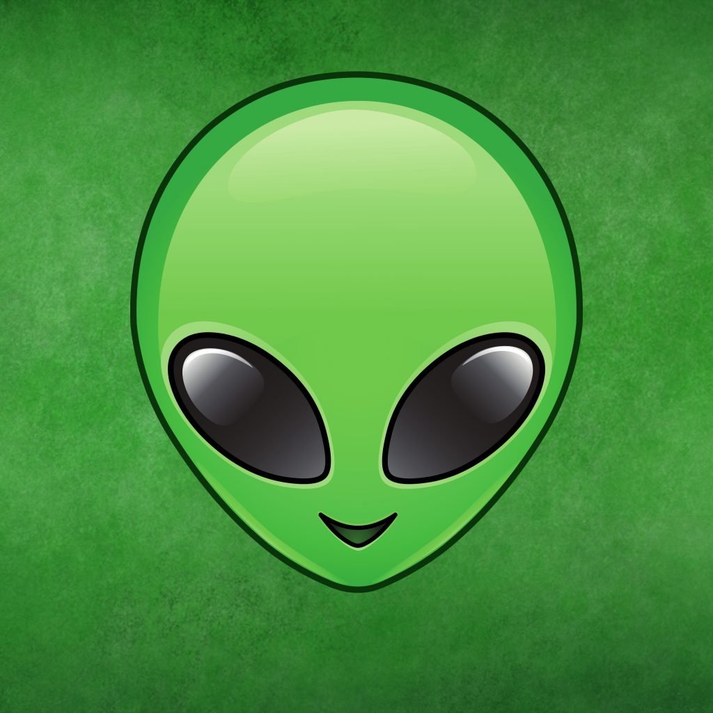 iPad Mini wallpapers Alien Emoji Face Invader Halloween Spaceship Green iPad Wallpaper