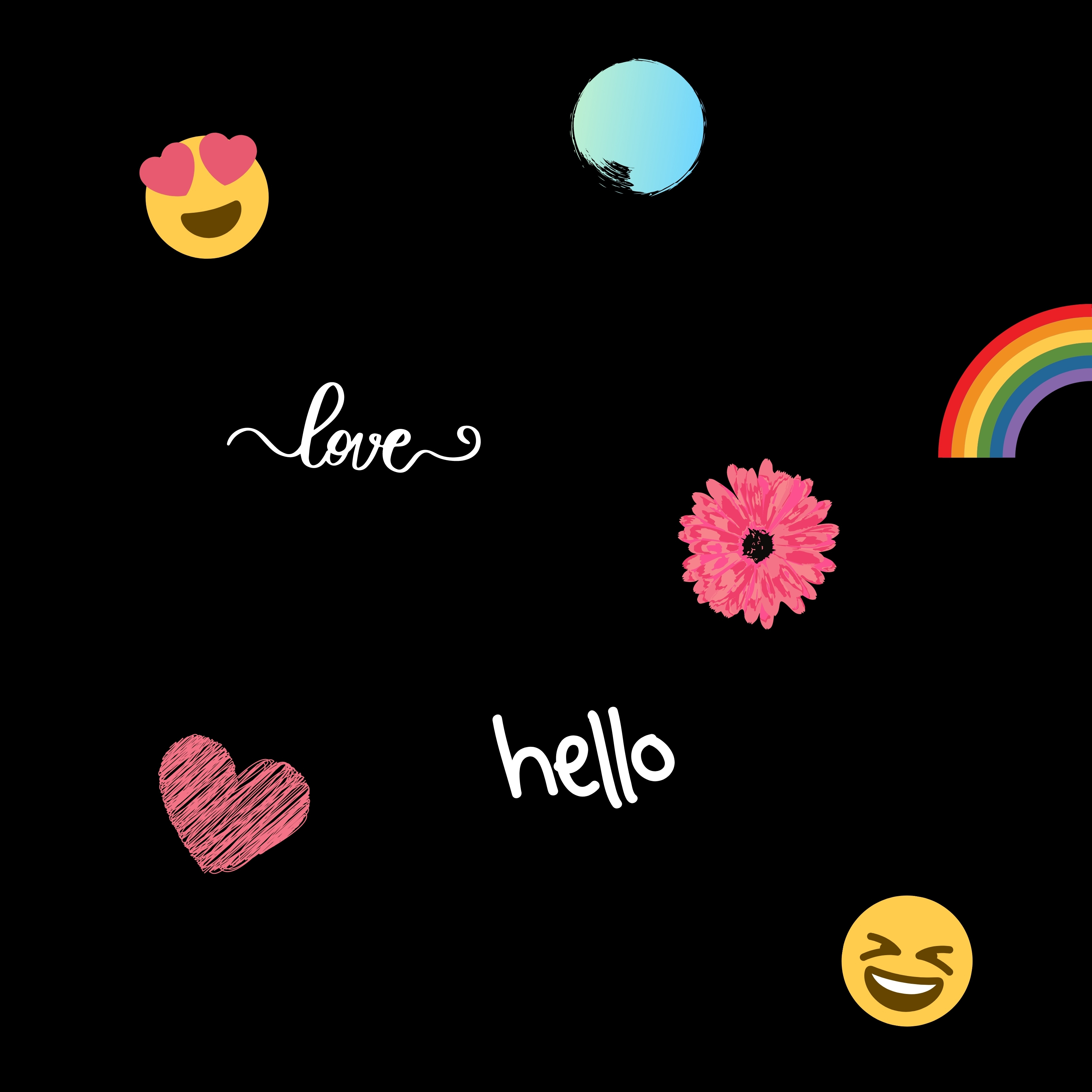 Love Fun Heart Rainbow Emoji Laughing iPad Wallpaper