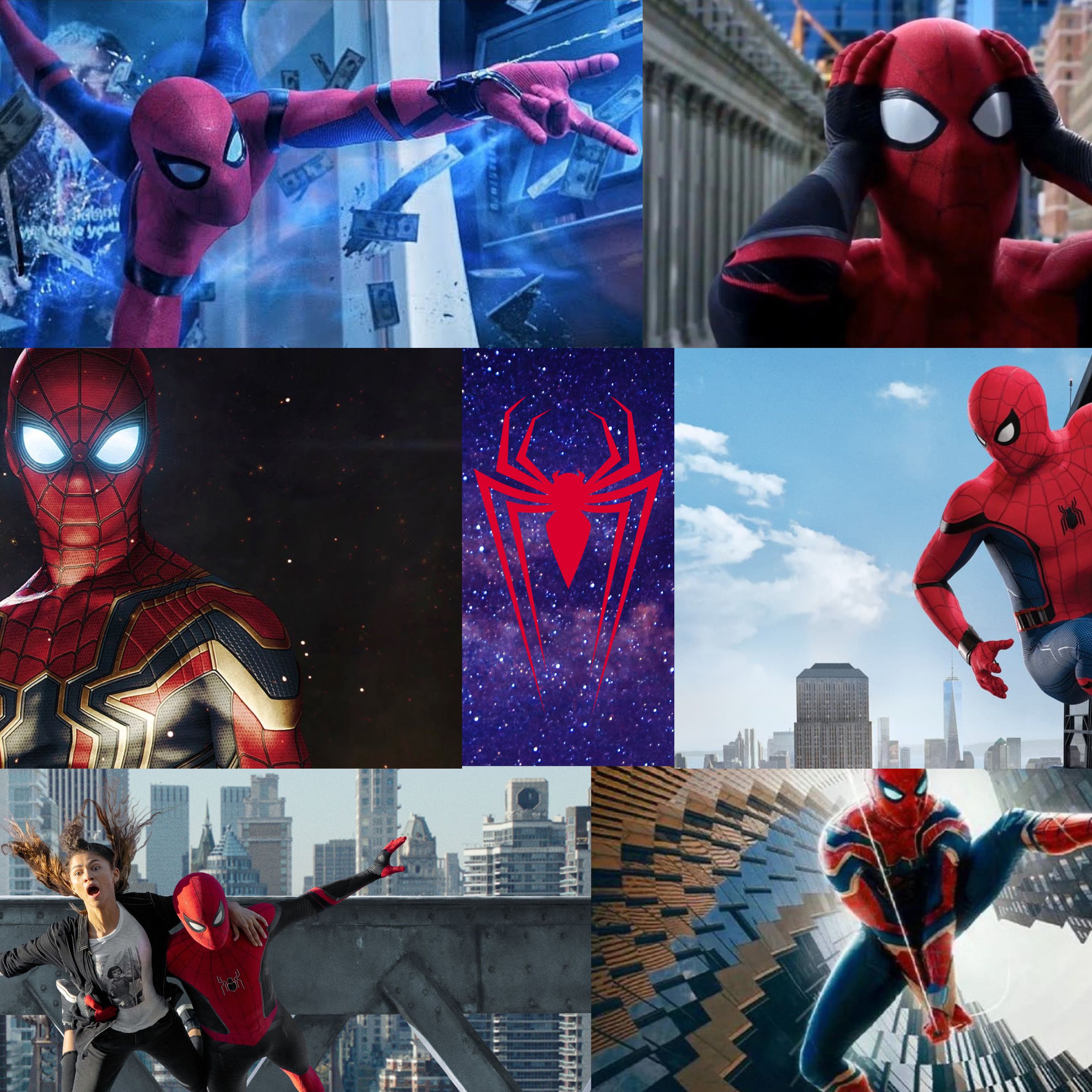 Spiderman Collage 4k Ipad Wallpaper