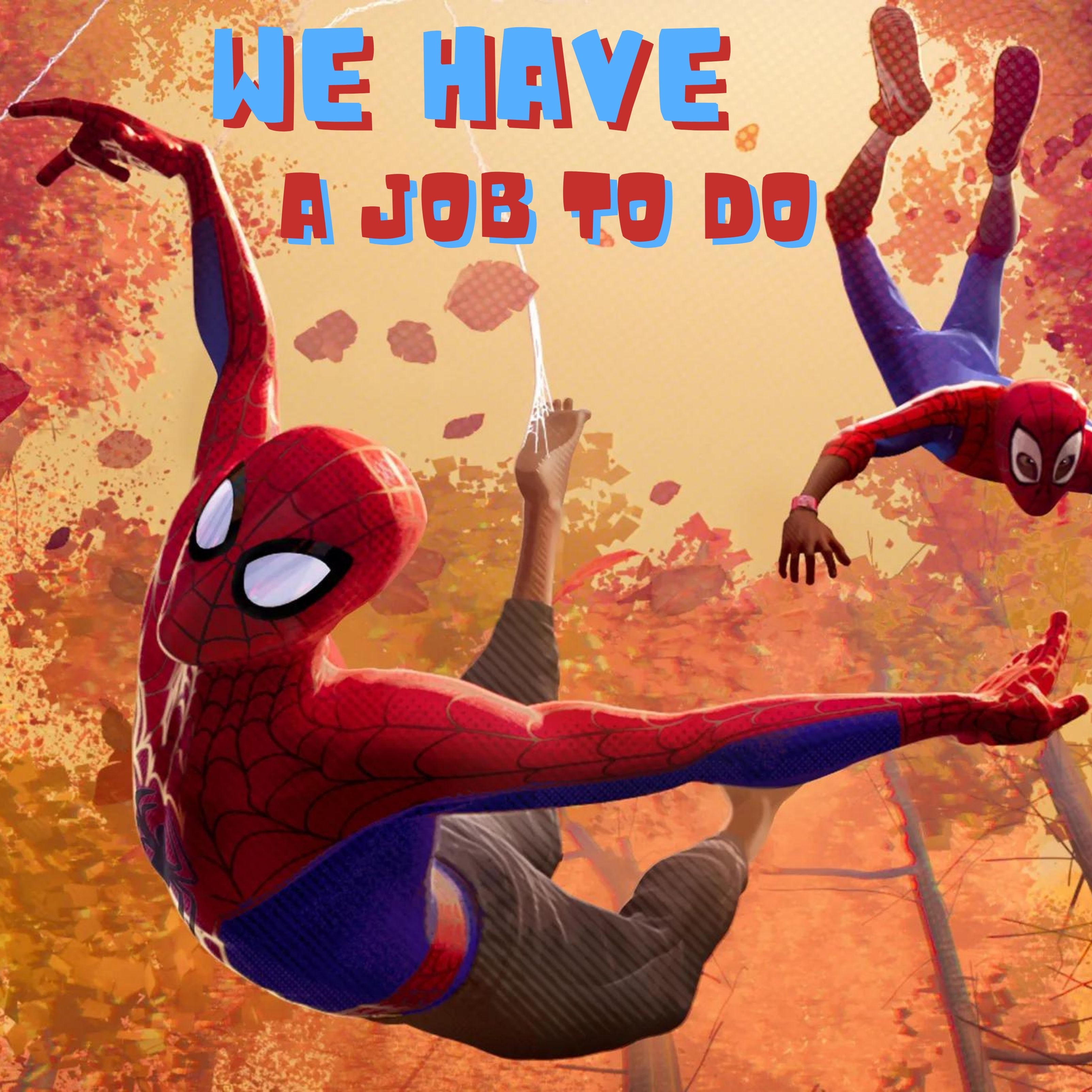 iPad Wallpapers We Have a Job to Do Duo Spiderman Ipad Wallpaper 3208x3208 px