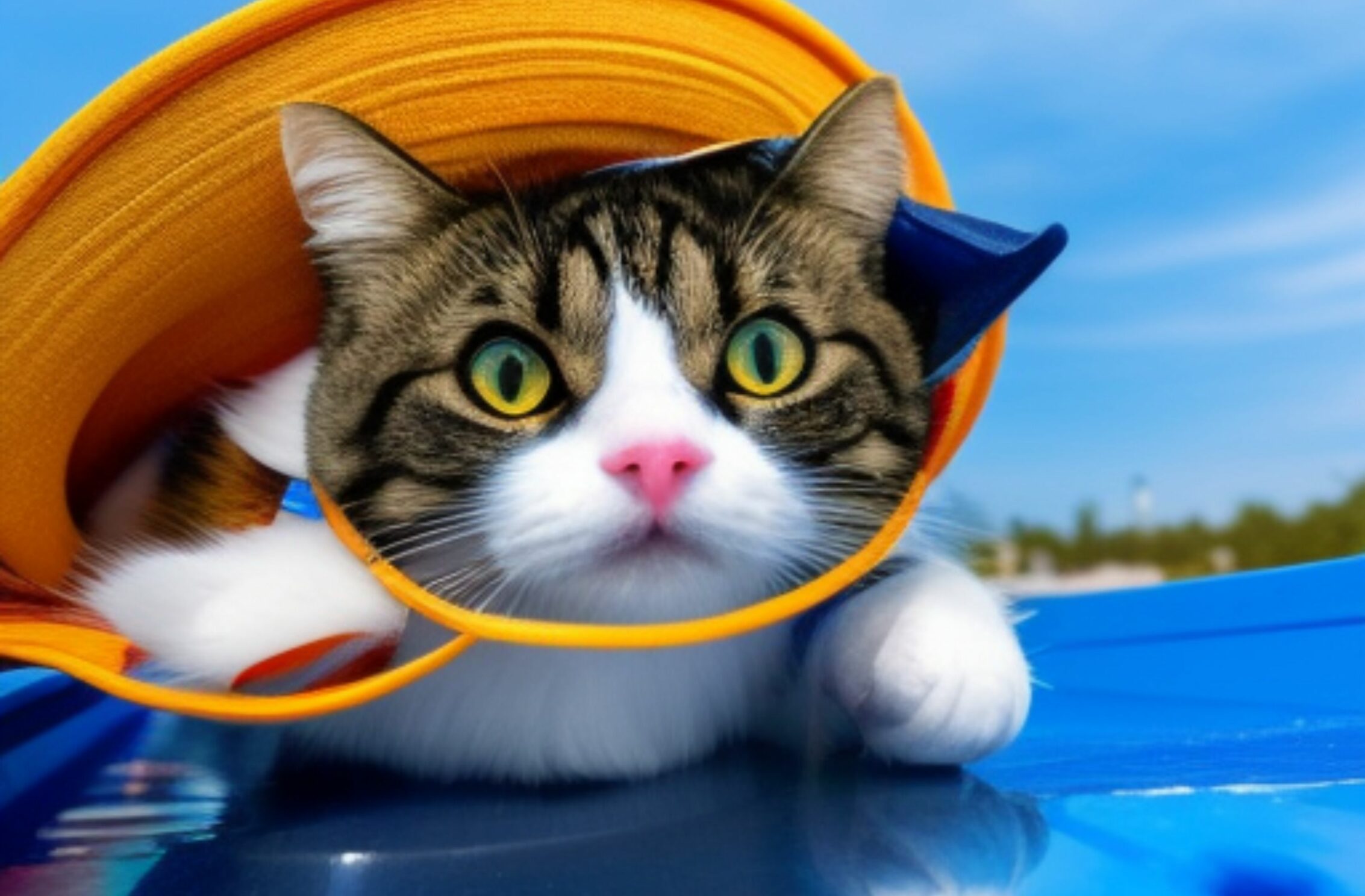 2266x1488 iPad Mini wallpapers Cat With a Hat Looking iPad Wallpaper 2266x1488 pixels resolution