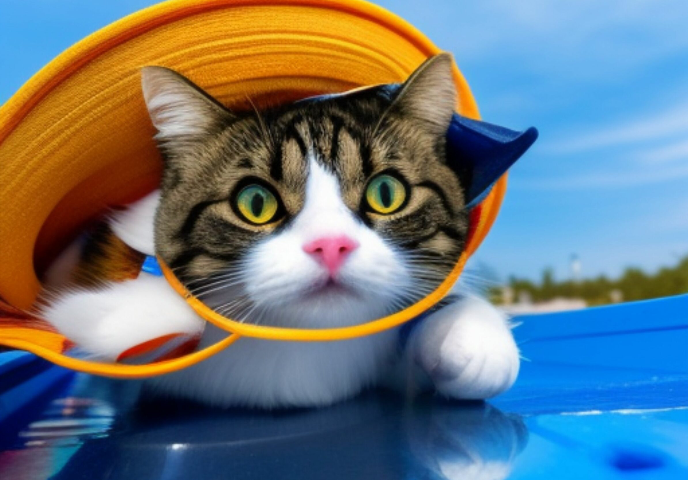 2388x1668 iPad Pro wallpapers Cat With a Hat Looking iPad Wallpaper 2388x1668 pixels resolution